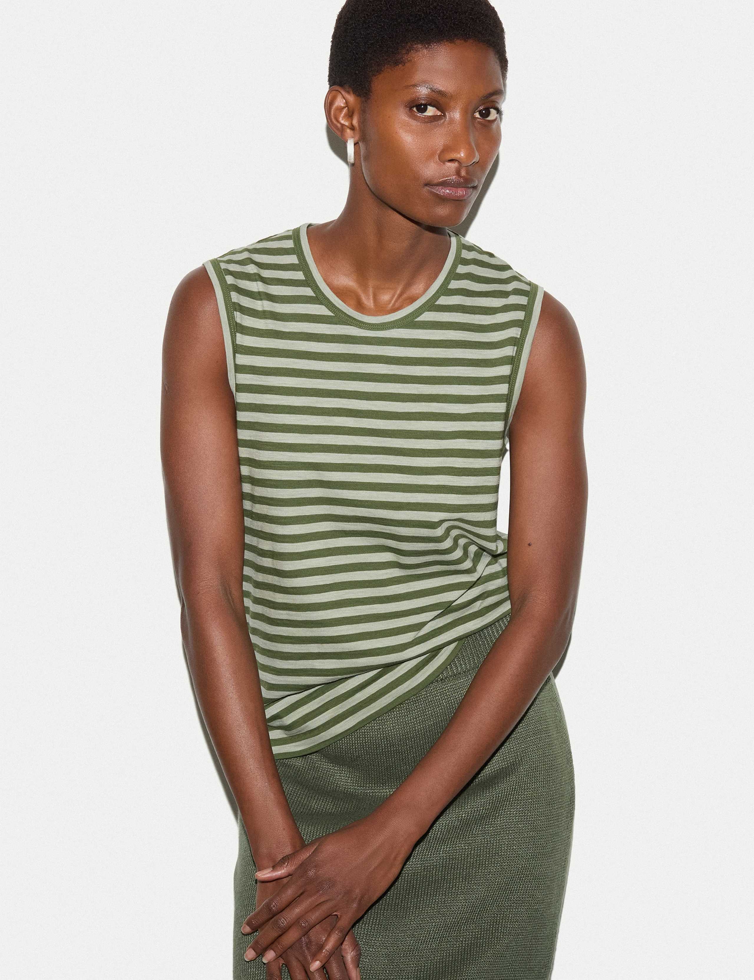Pure Cotton Striped Tank Top 1 of 5