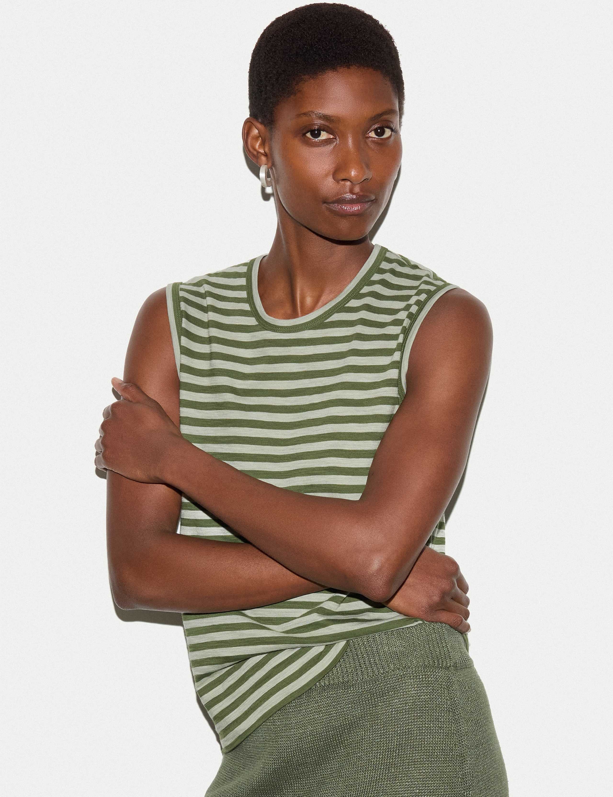 Pure Cotton Striped Tank Top 3 of 5