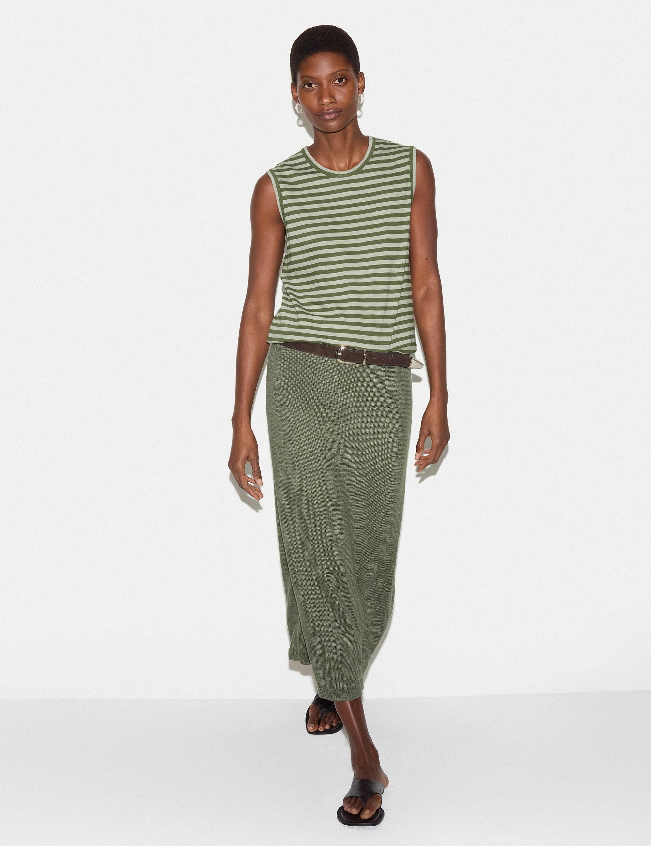 Pure Cotton Striped Tank Top 4 of 5