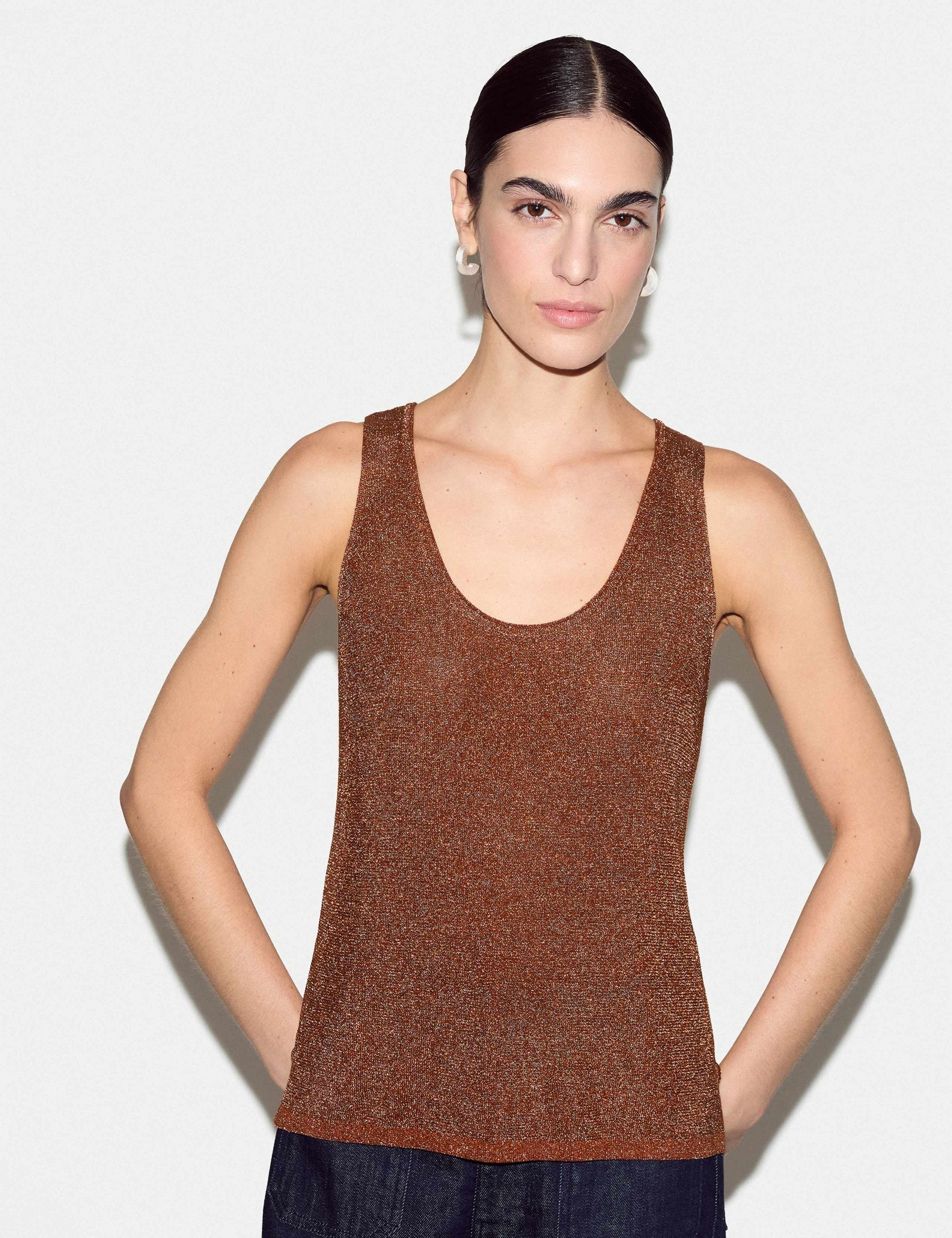 Metallic Scoop Neck Vest 1 of 6