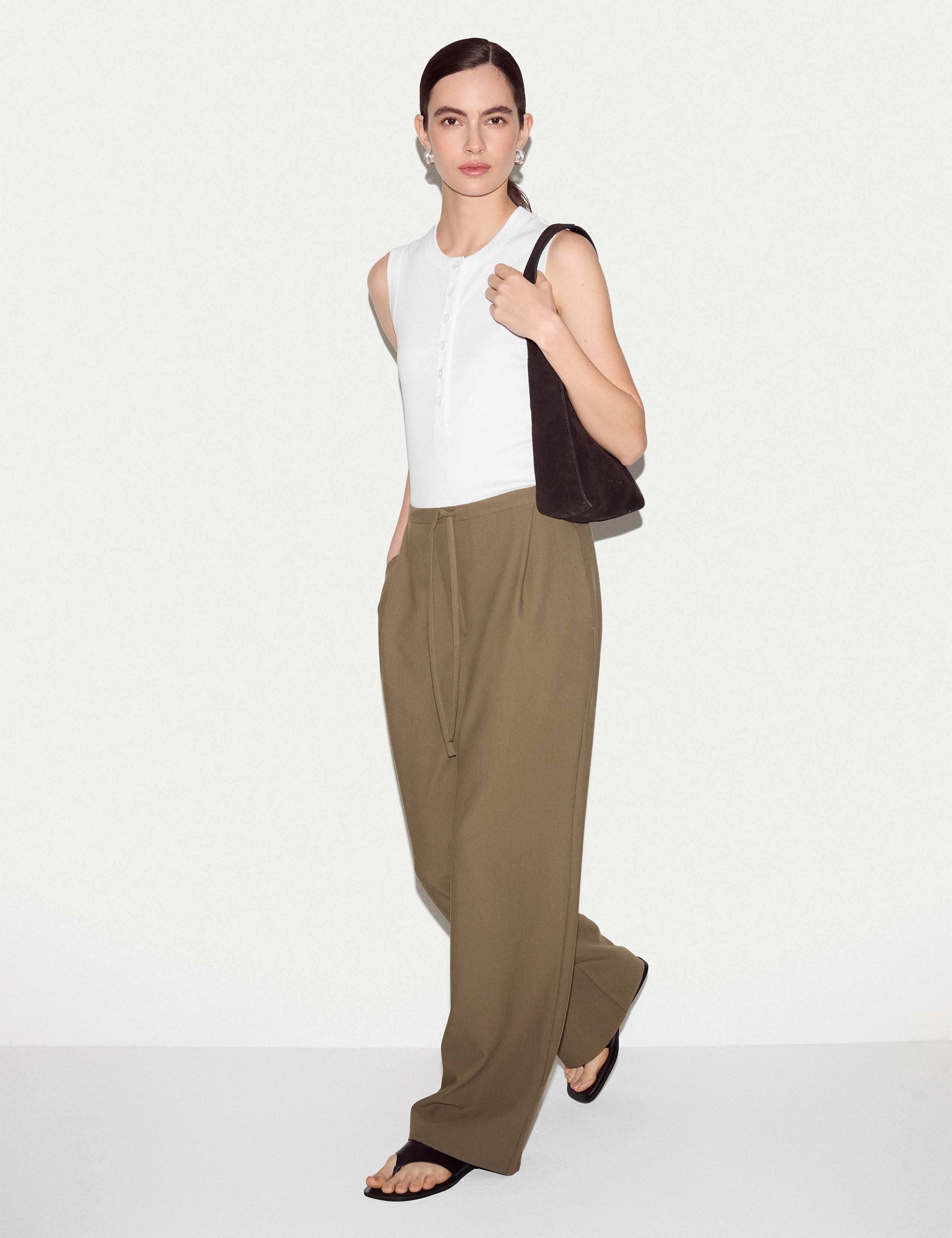 Cotton Rich Ribbed Button Detail Vest 4 of 5