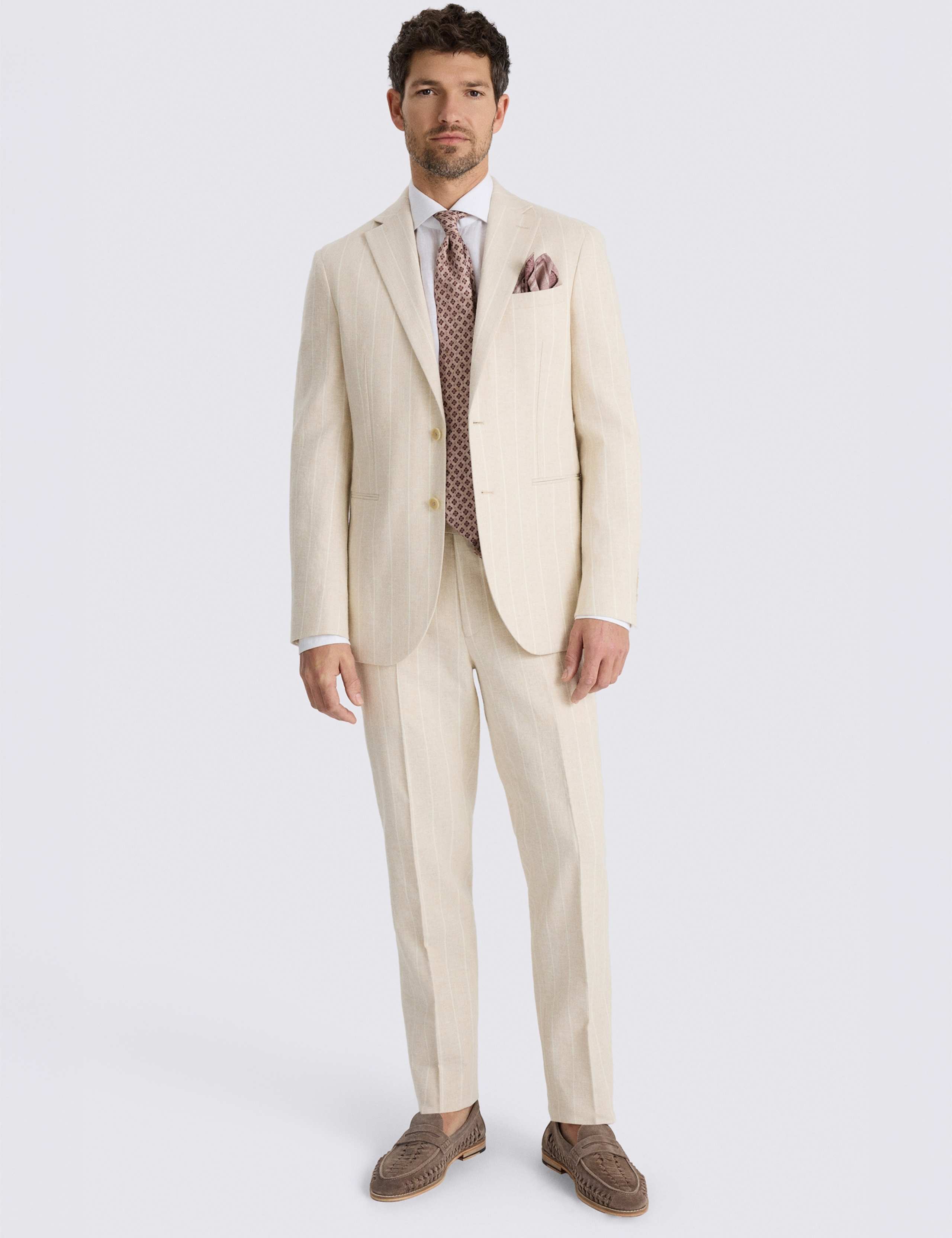 Slim Fit Pure Linen Striped Suit Jacket 3 of 5