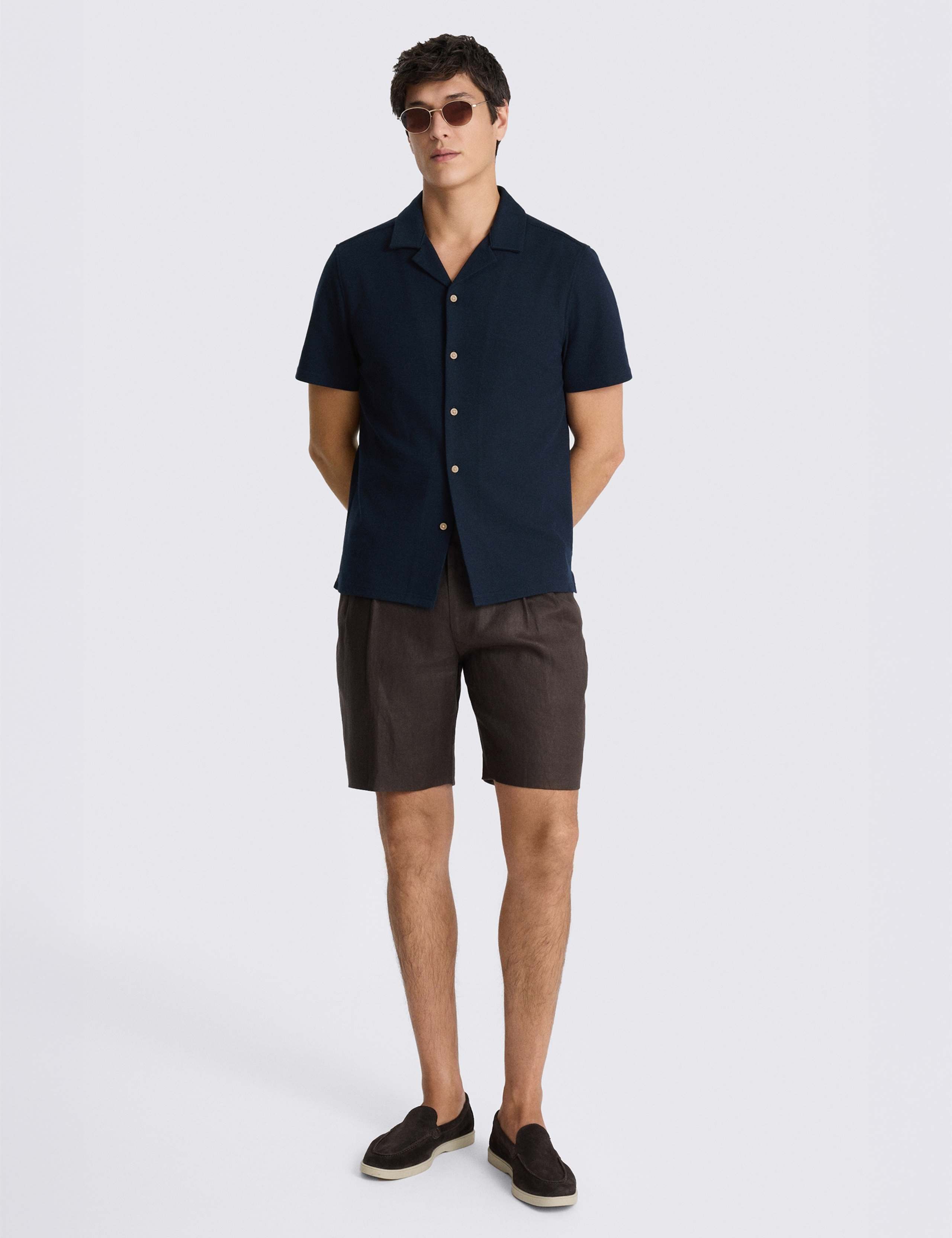 Cotton Blend Knitted Short Sleeve Shirt 3 of 4