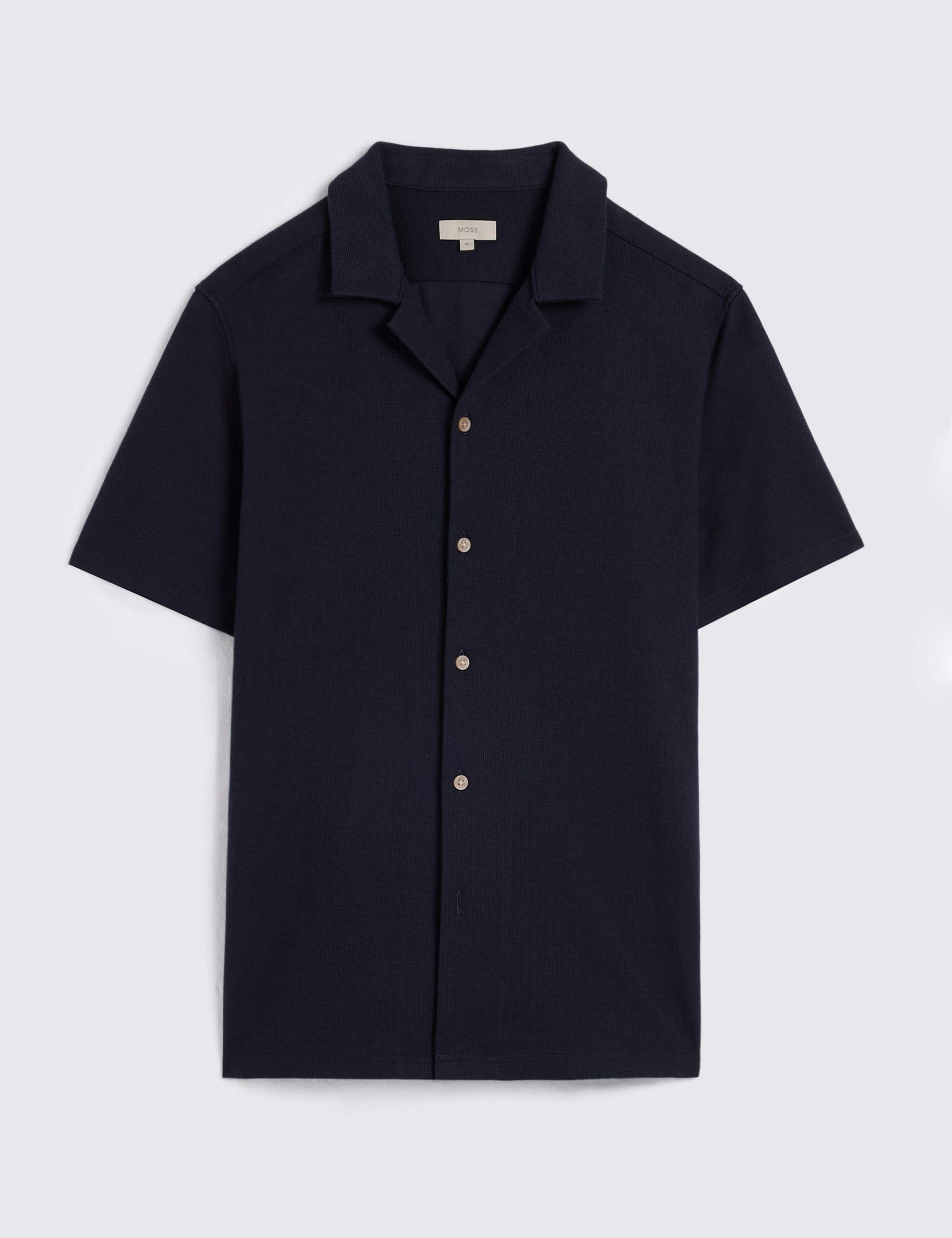 Cotton Blend Knitted Short Sleeve Shirt 4 of 4