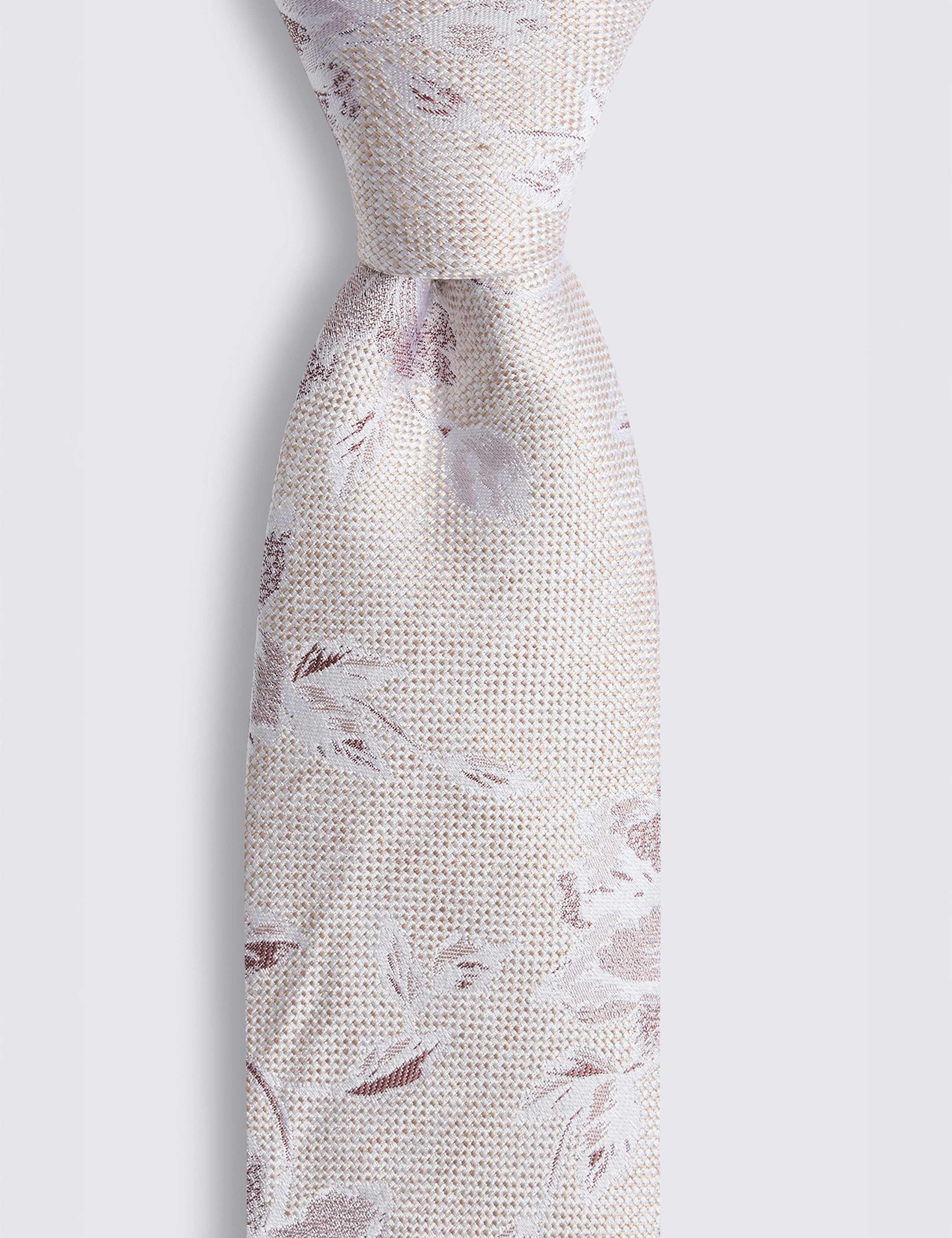 Floral Textured Pure Silk Tie 2 of 2