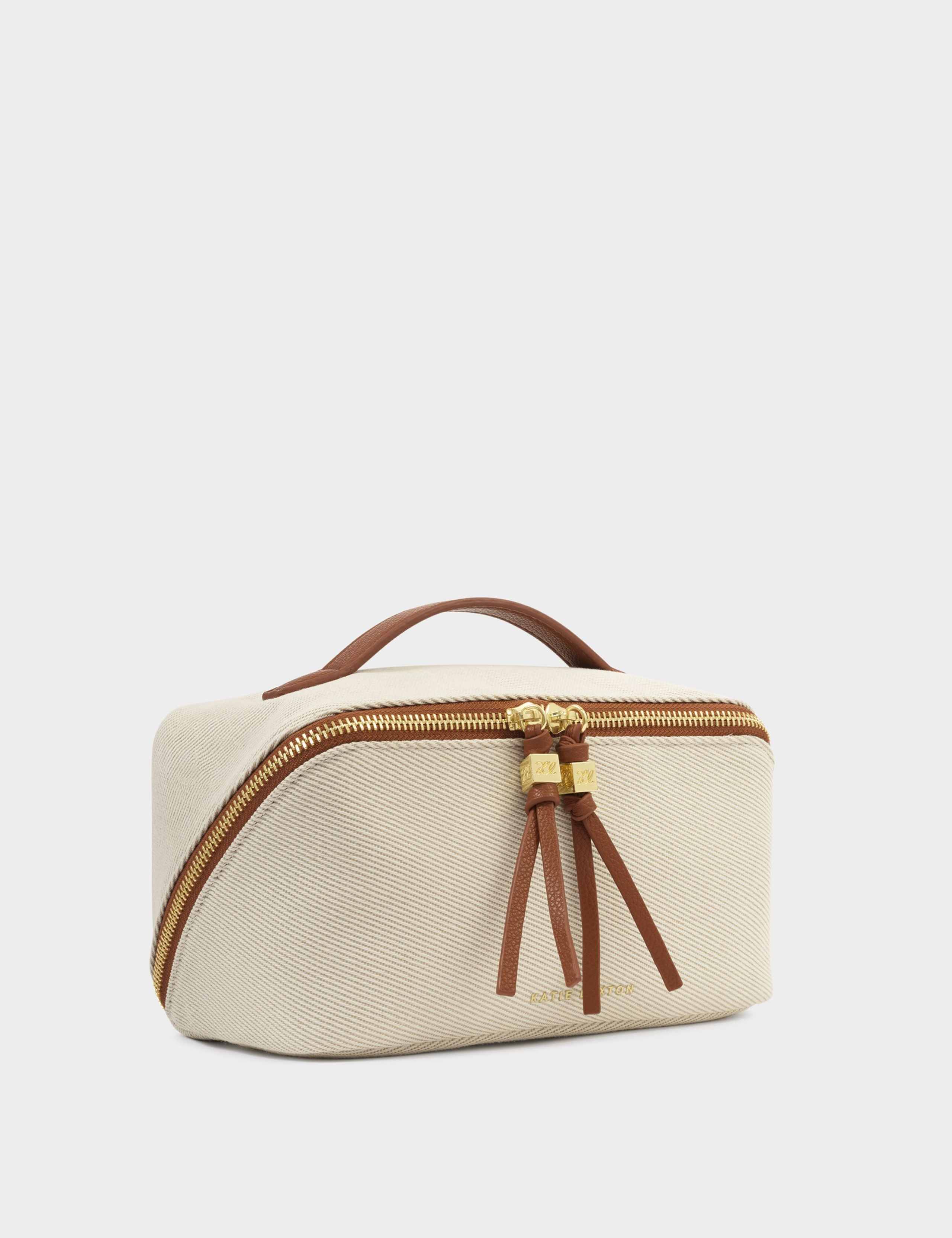 Canvas Woven Structured Make Up Bag 2 of 5