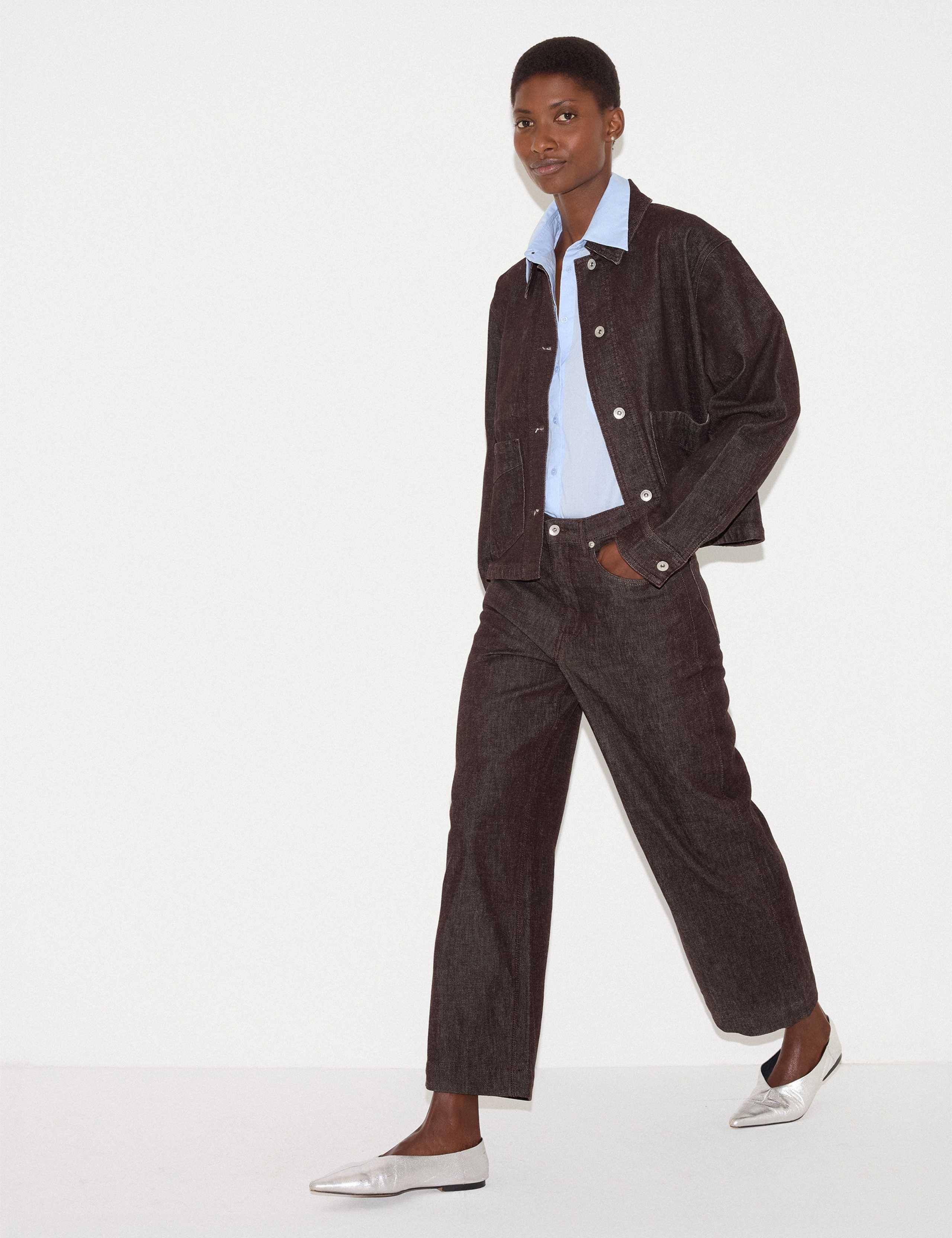 High Waisted Wide Leg Ankle Grazer Jeans 2 of 6