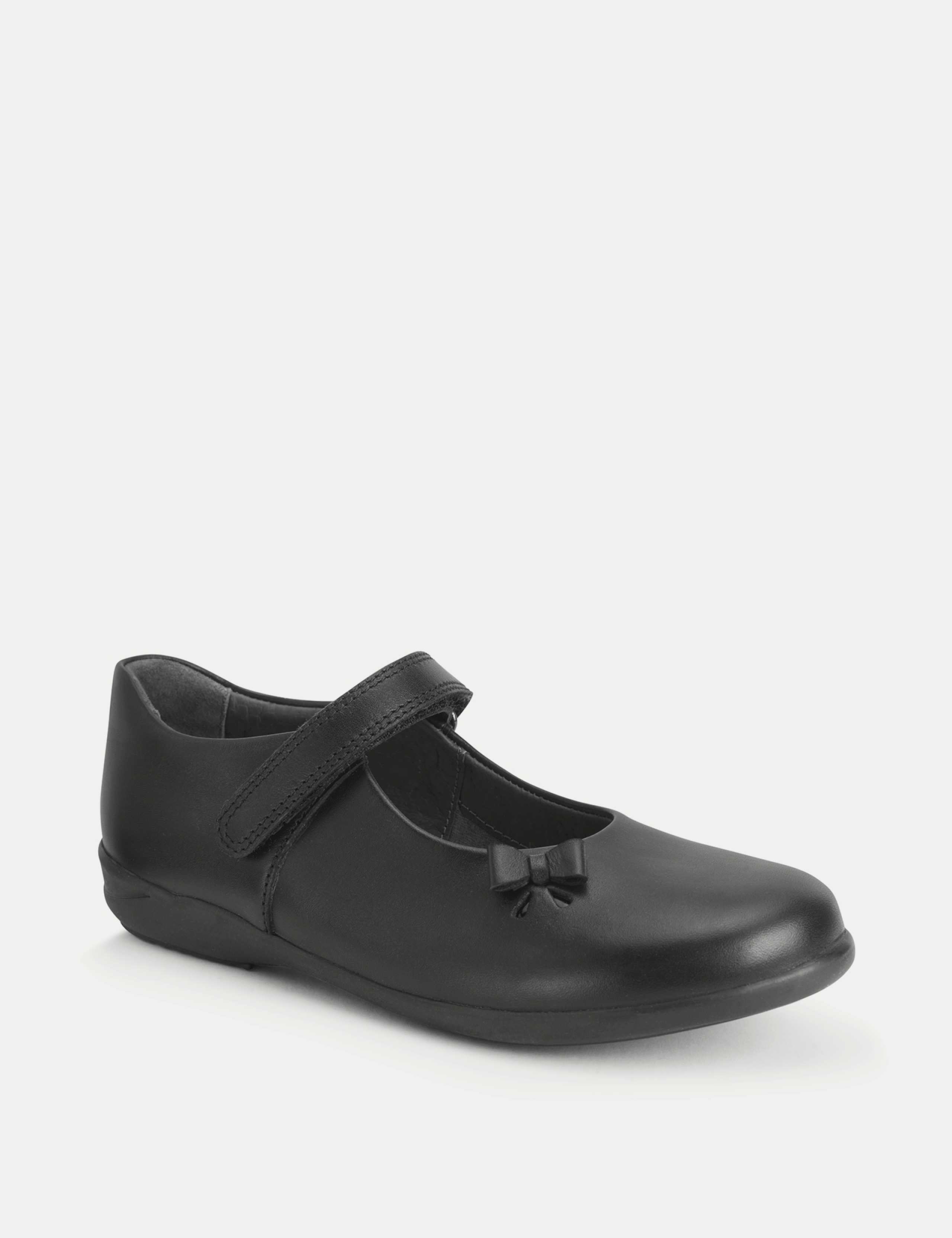Kids' Leather Bow Riptape School Shoes (10 Small - 4 Large) 2 of 3