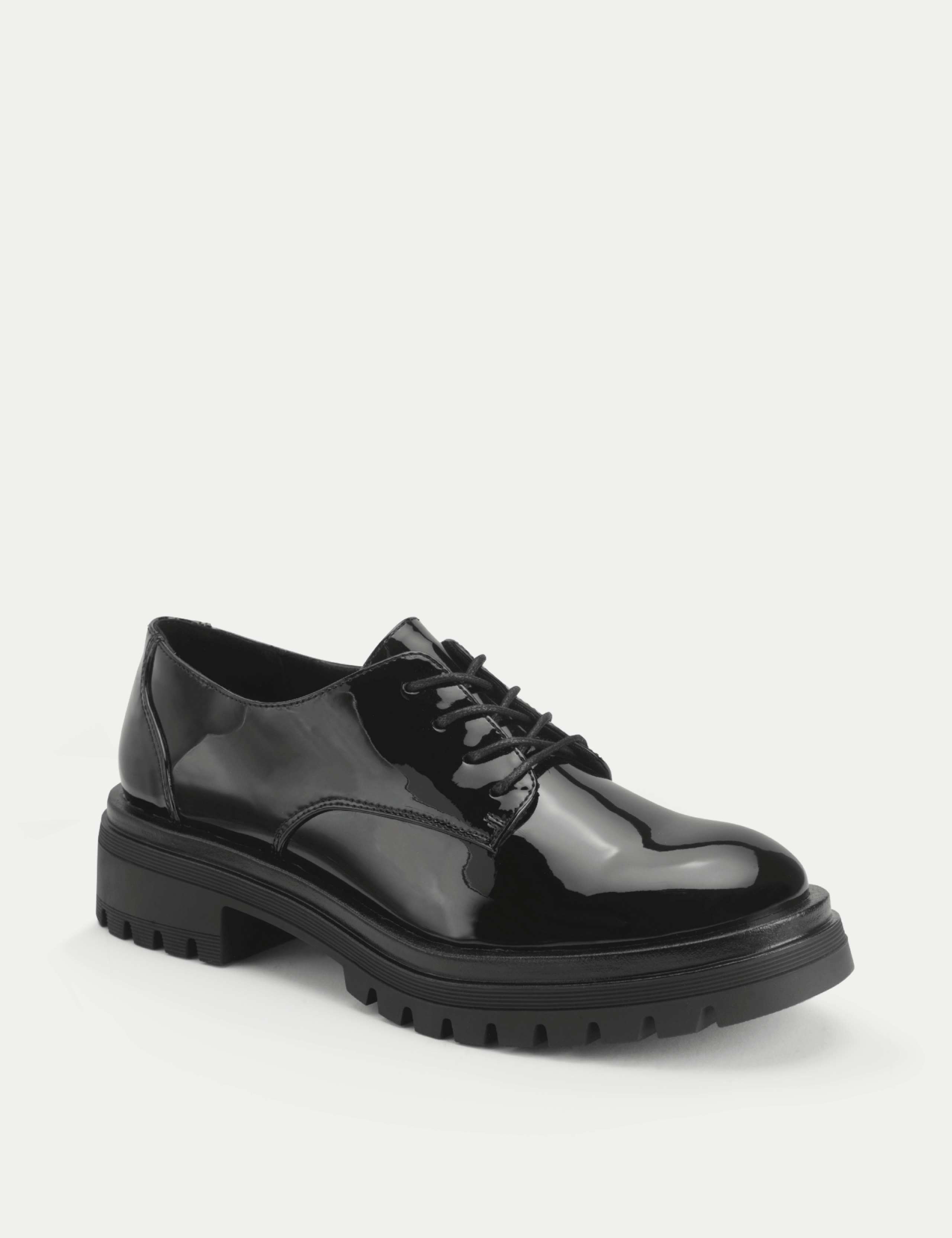Kids' Patent Leather Lace Up School Shoes (3 1/2 Large - 7 Large) 2 of 3