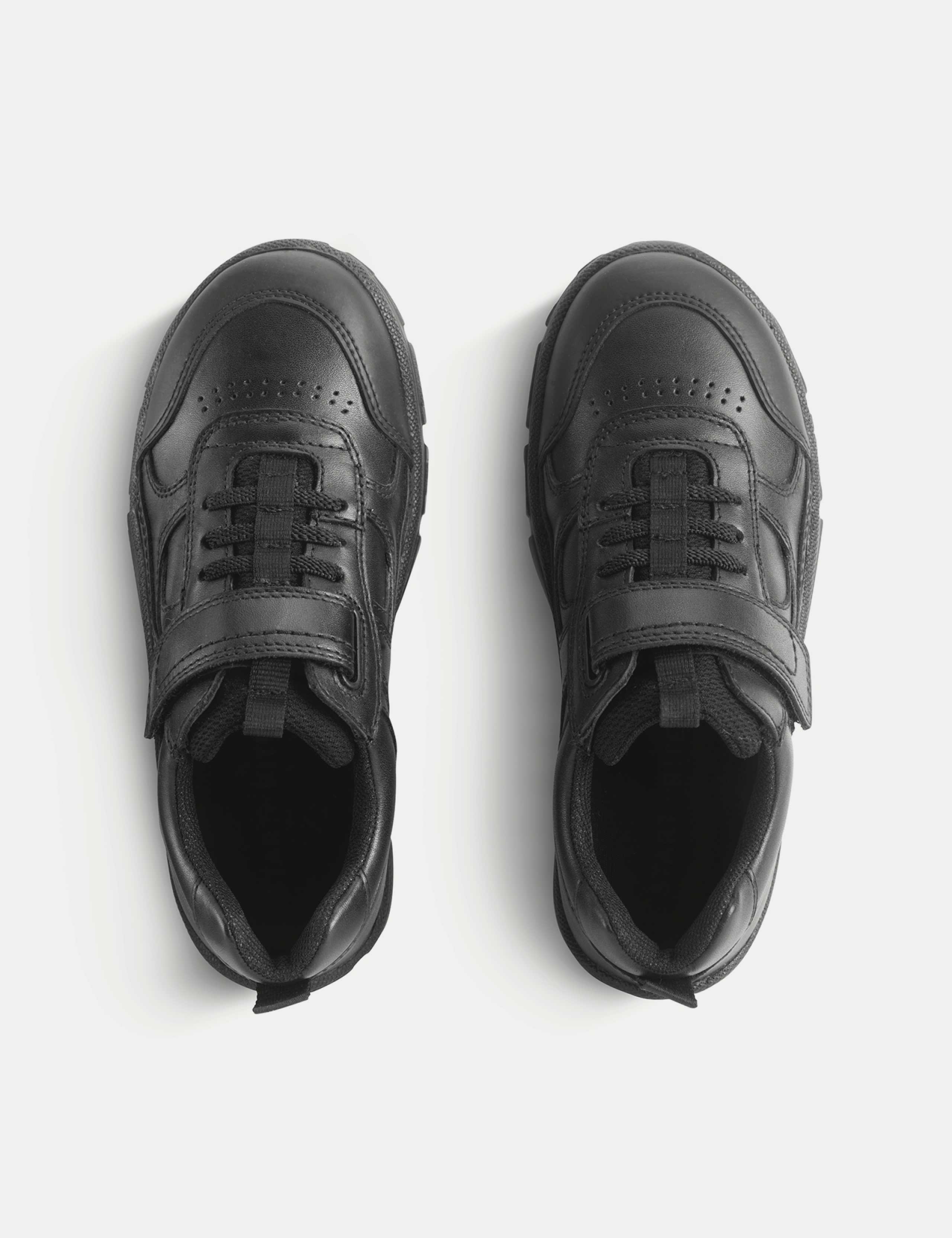Kids' Leather Riptape School Shoes (9 Small - 3 Large) 2 of 3