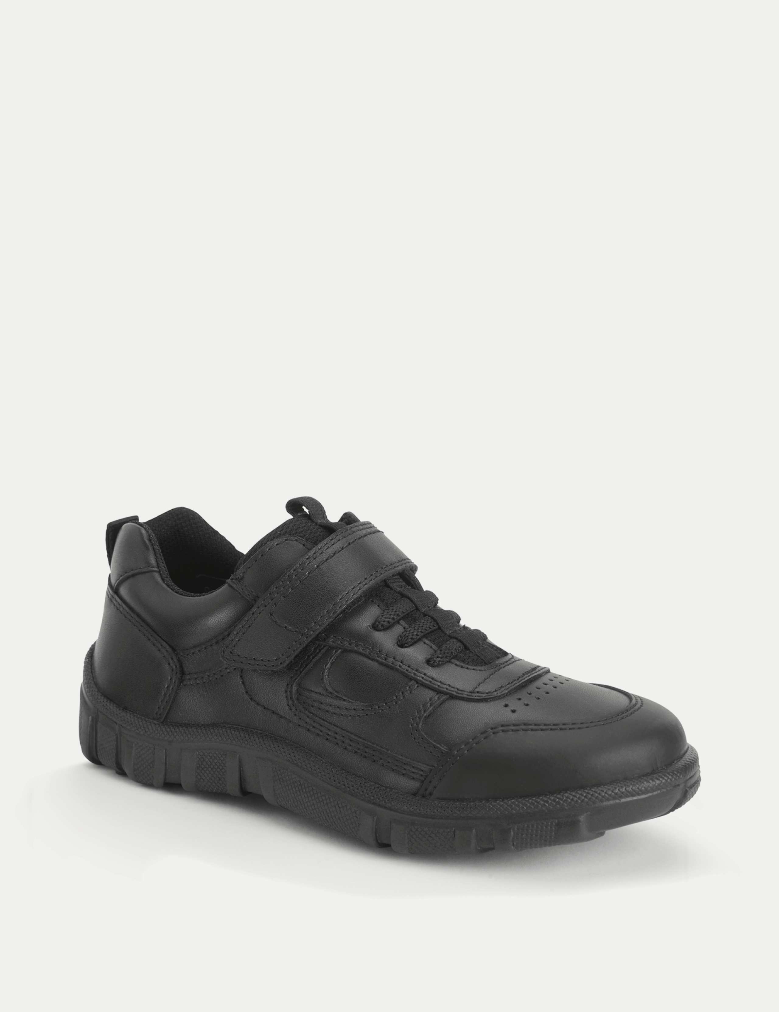 Kids' Leather Riptape School Shoes (9 Small - 3 Large) 3 of 3