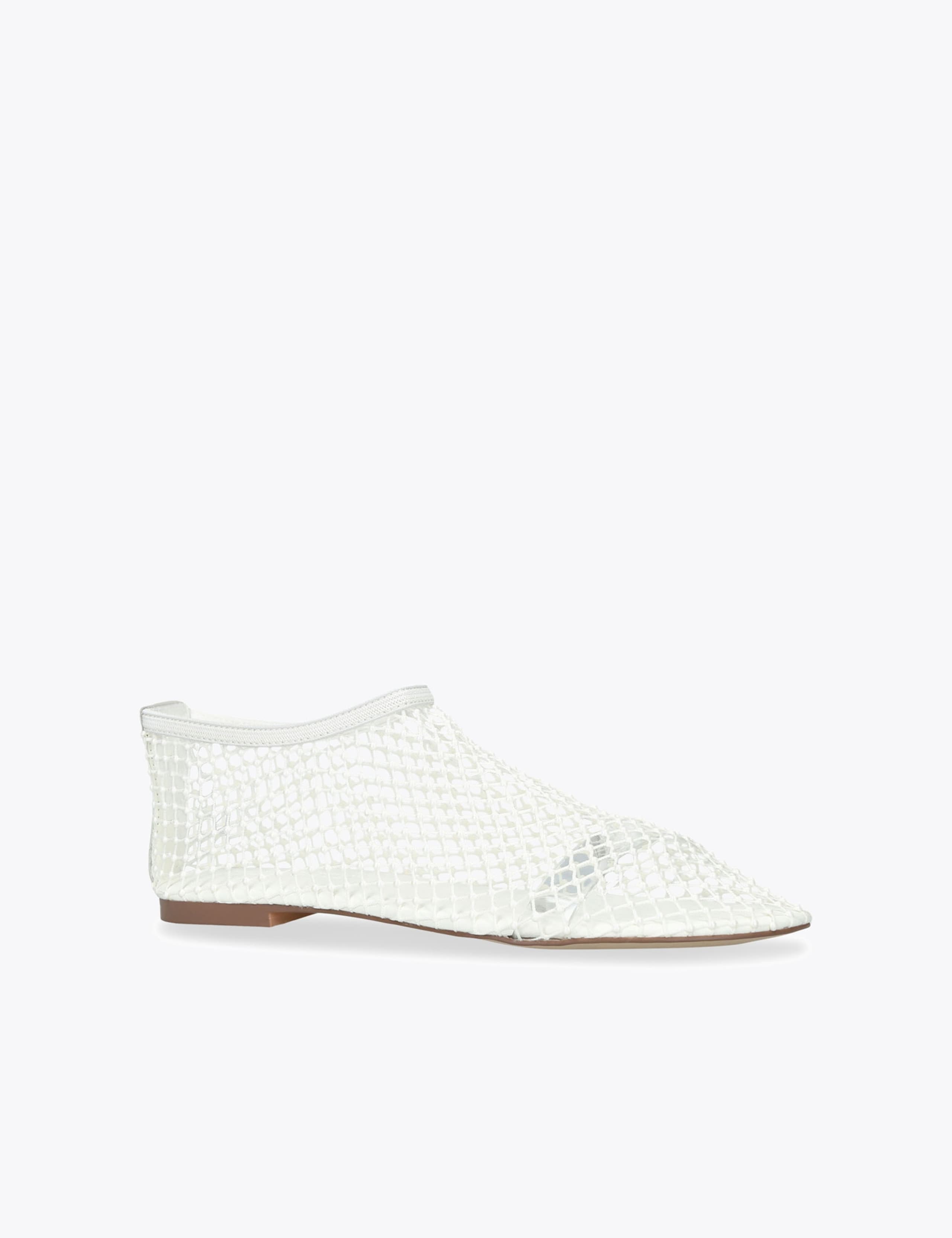 Leather Pearl Mesh Ballet Pumps 2 of 4