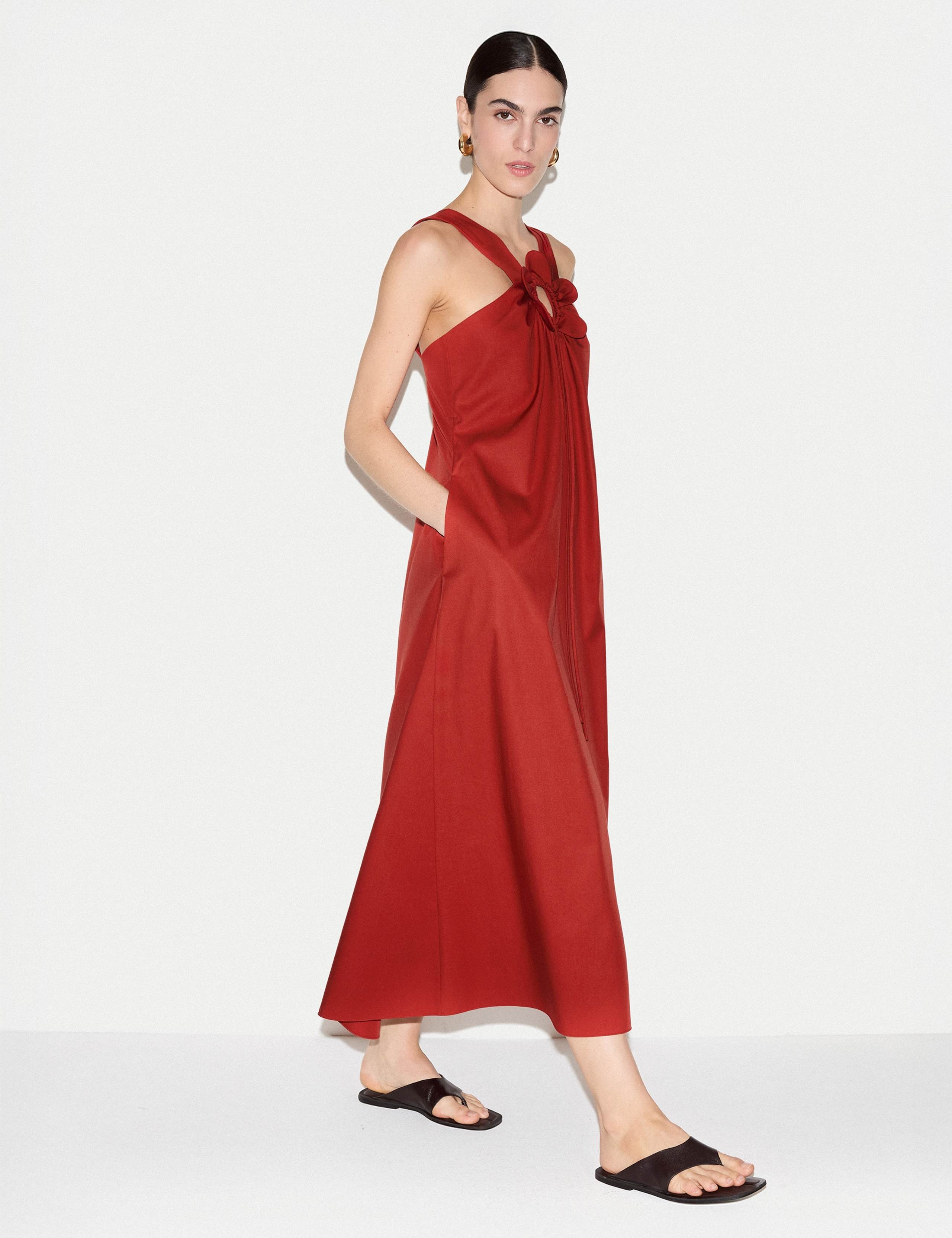 Cotton Rich Flower Detail Midaxi Dress 3 of 5