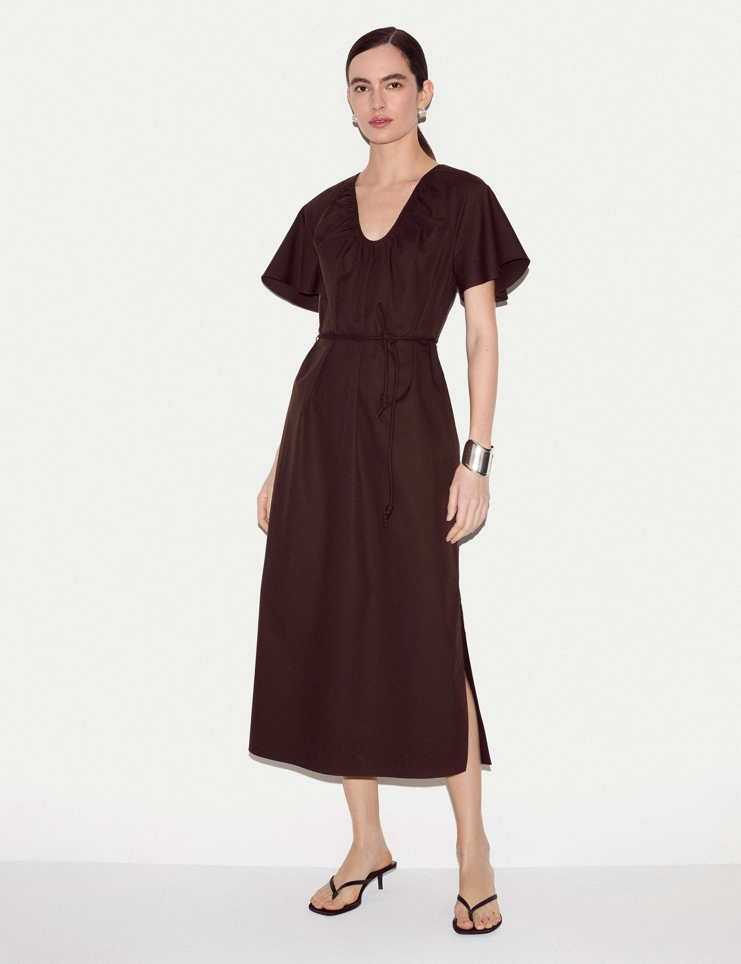 Cotton Blend Midi Relaxed Waisted Dress 1 of 6