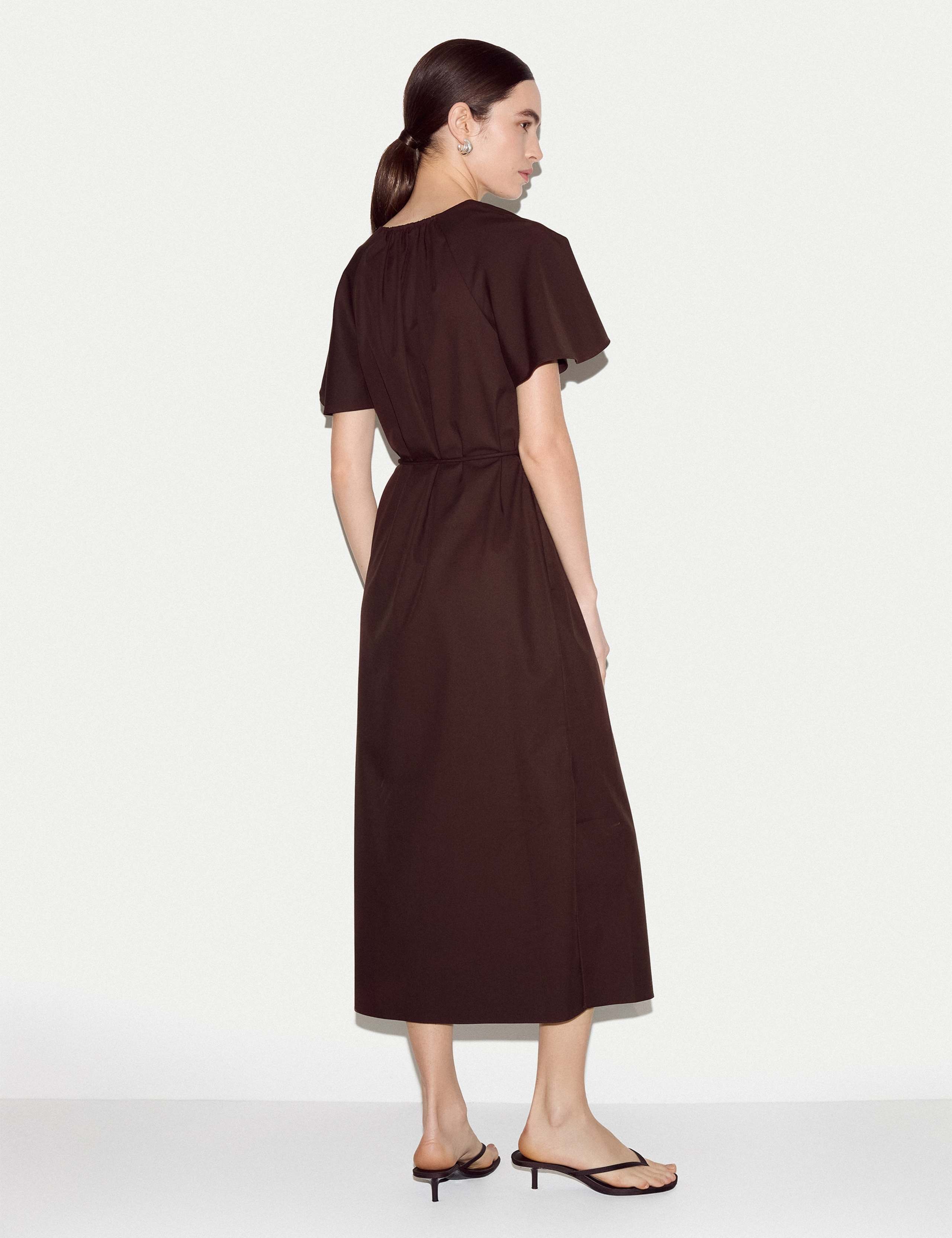 Cotton Blend Midi Relaxed Waisted Dress 3 of 6