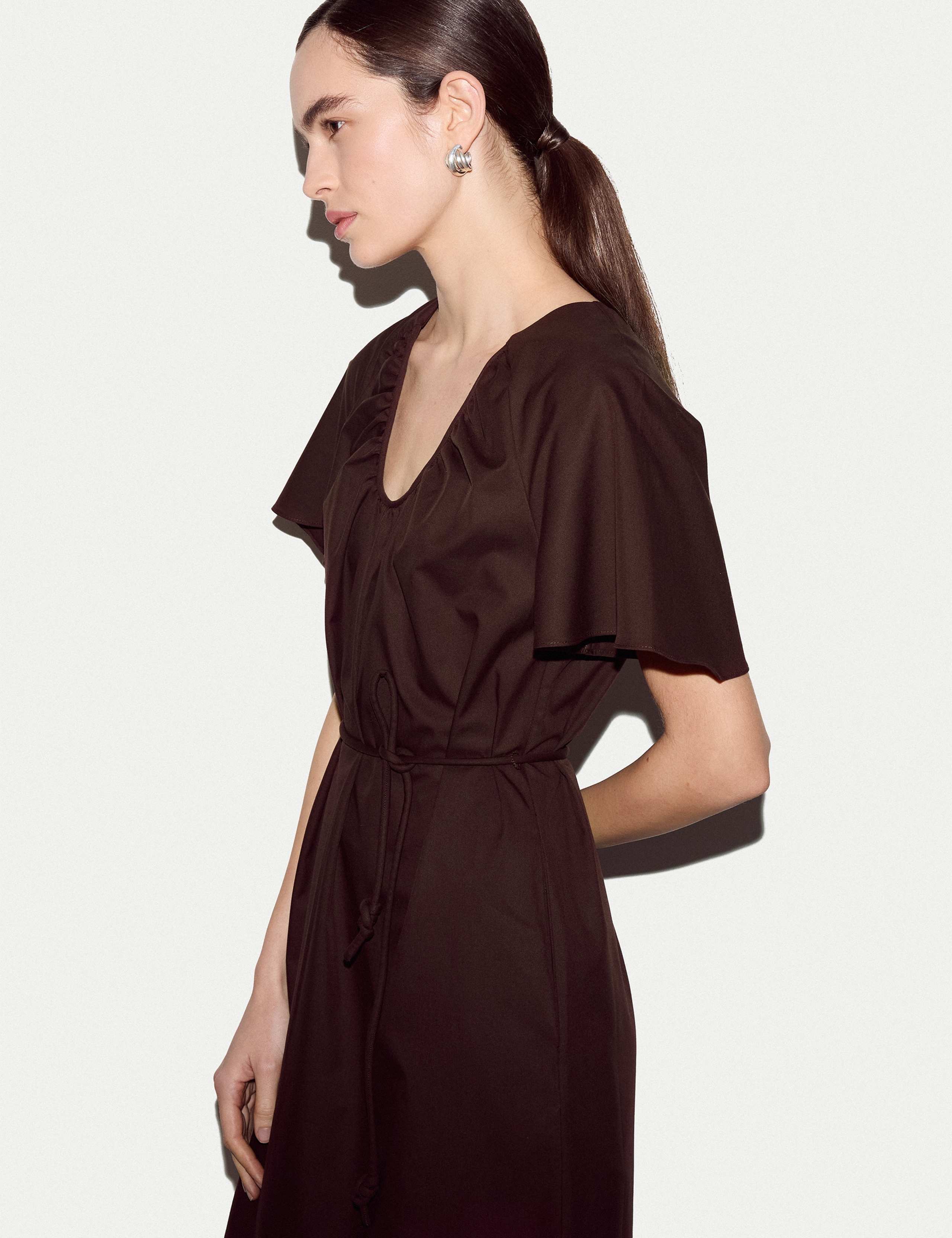 Cotton Blend Midi Relaxed Waisted Dress 5 of 6