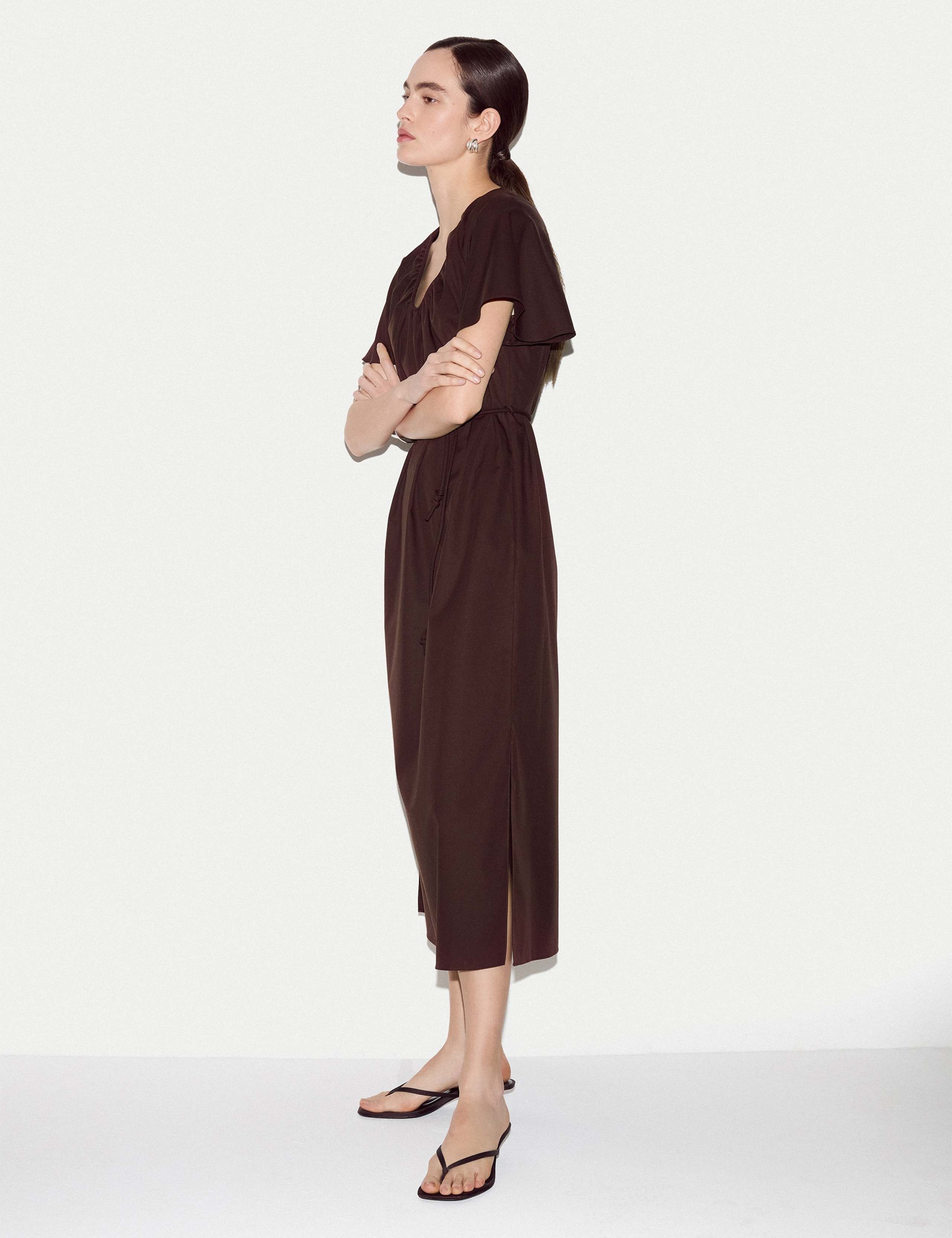 Cotton Blend Midi Relaxed Waisted Dress 6 of 6