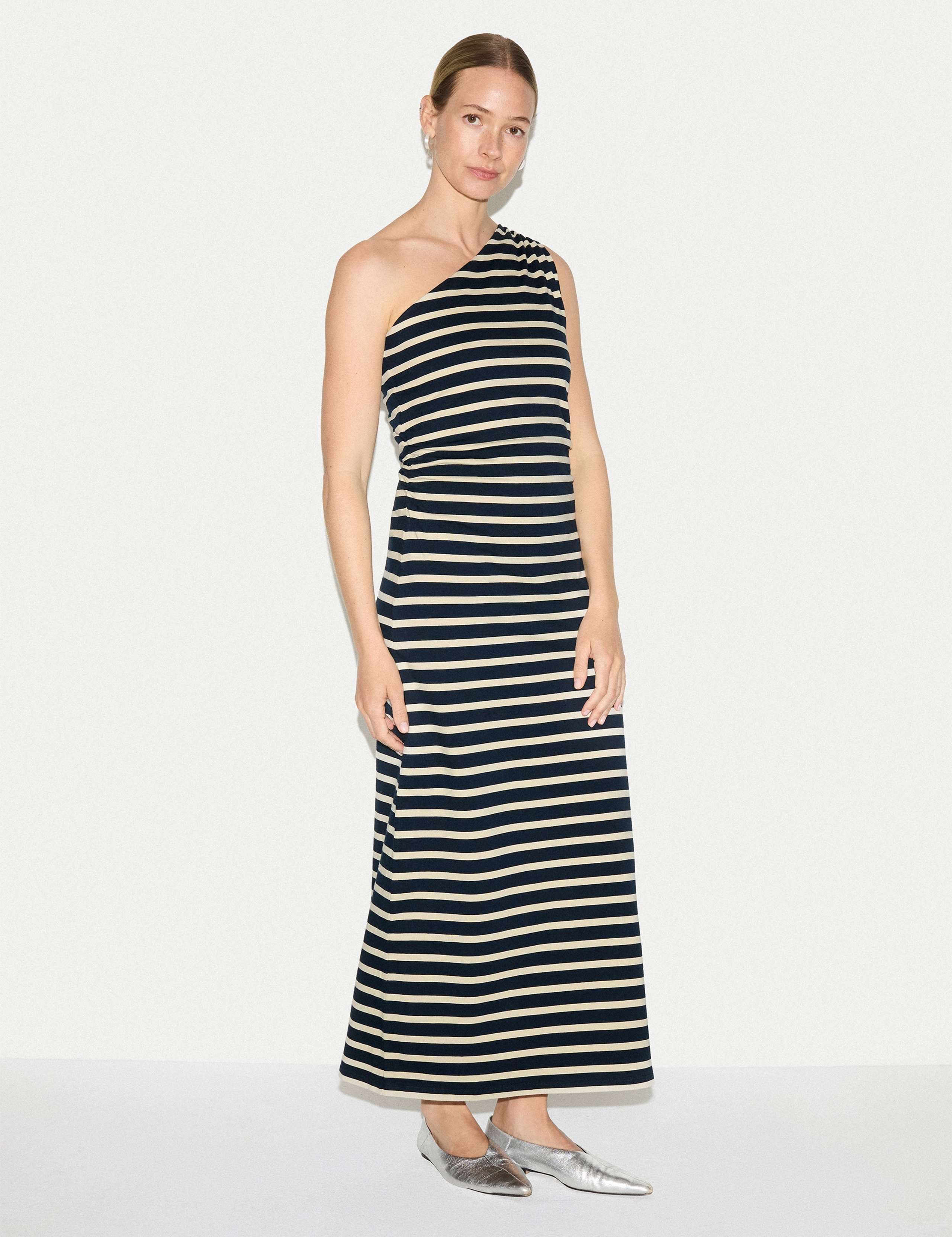 Pure Cotton One Shoulder Maxi Column Dress 1 of 6