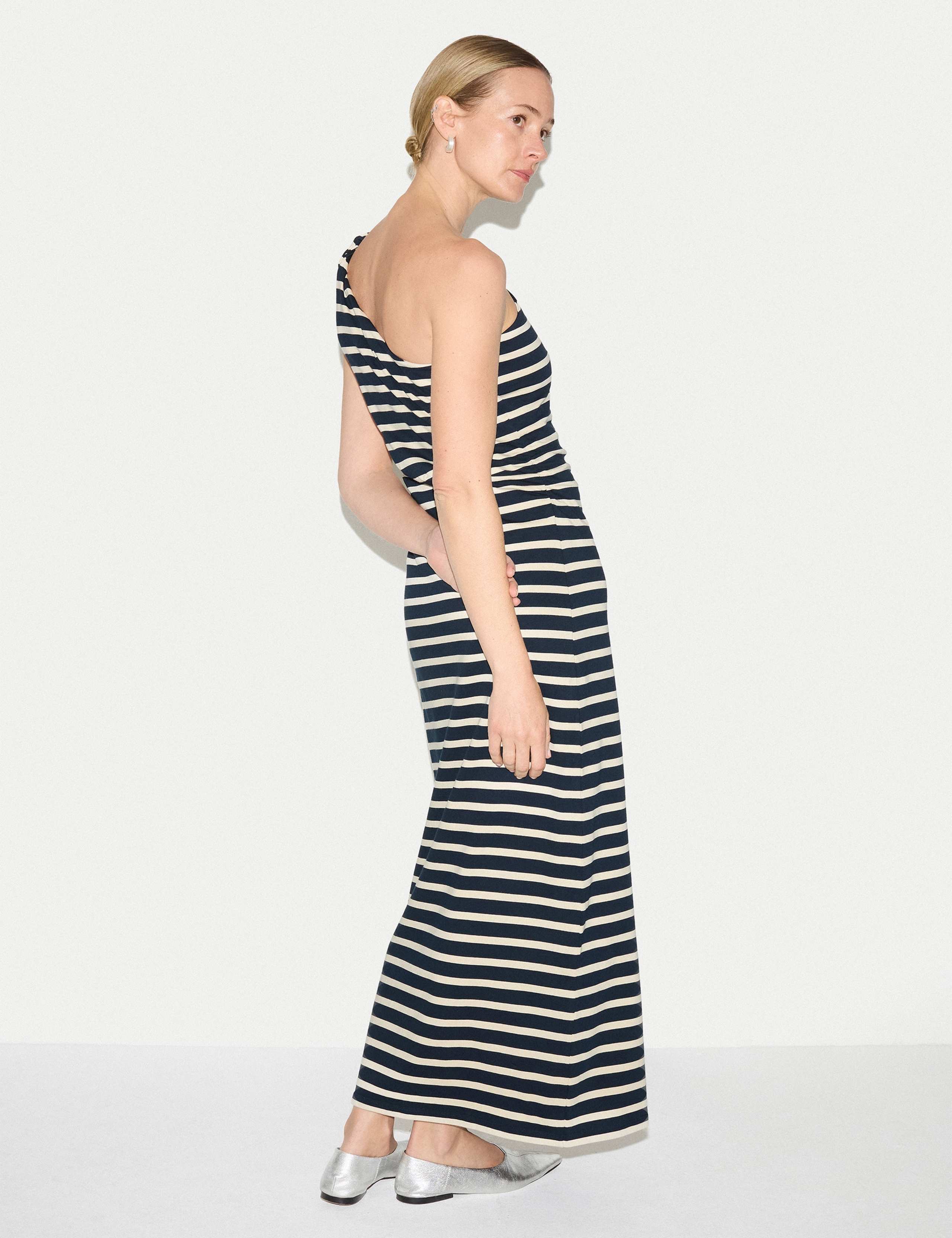 Pure Cotton One Shoulder Maxi Column Dress 6 of 6