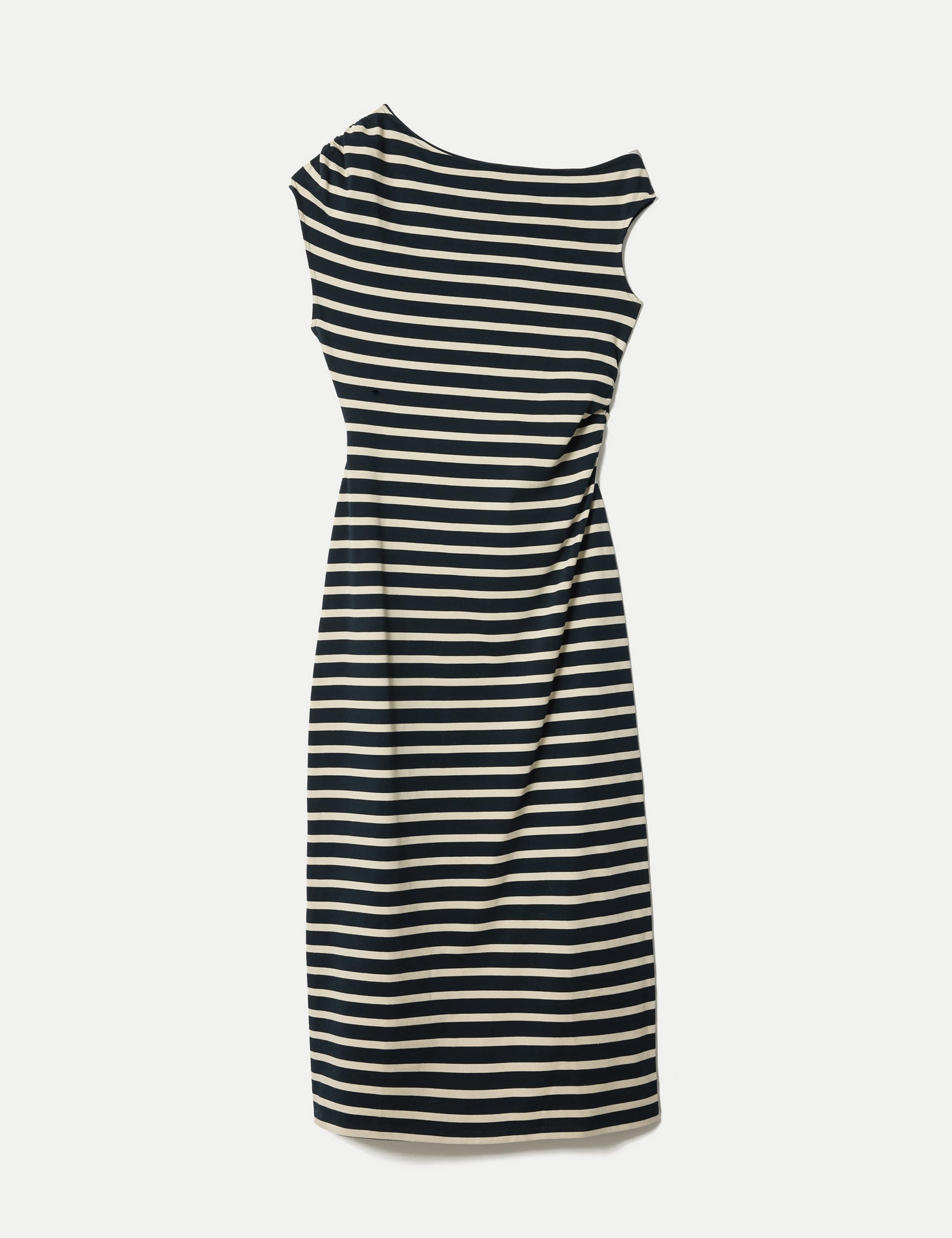 Pure Cotton Striped Asymmetric Midaxi Dress 2 of 5