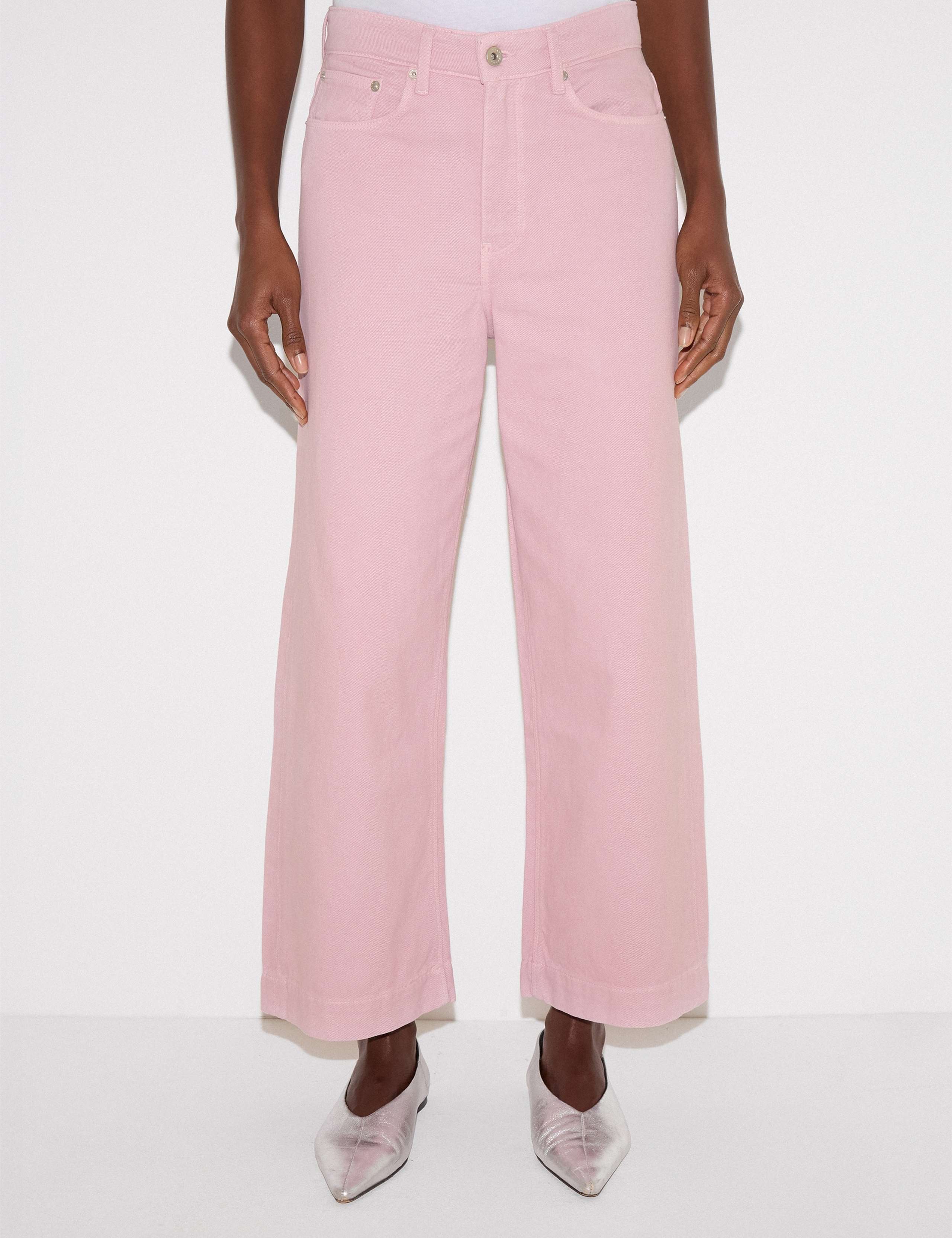 High Waisted Wide Leg Ankle Grazer Jeans 3 of 6