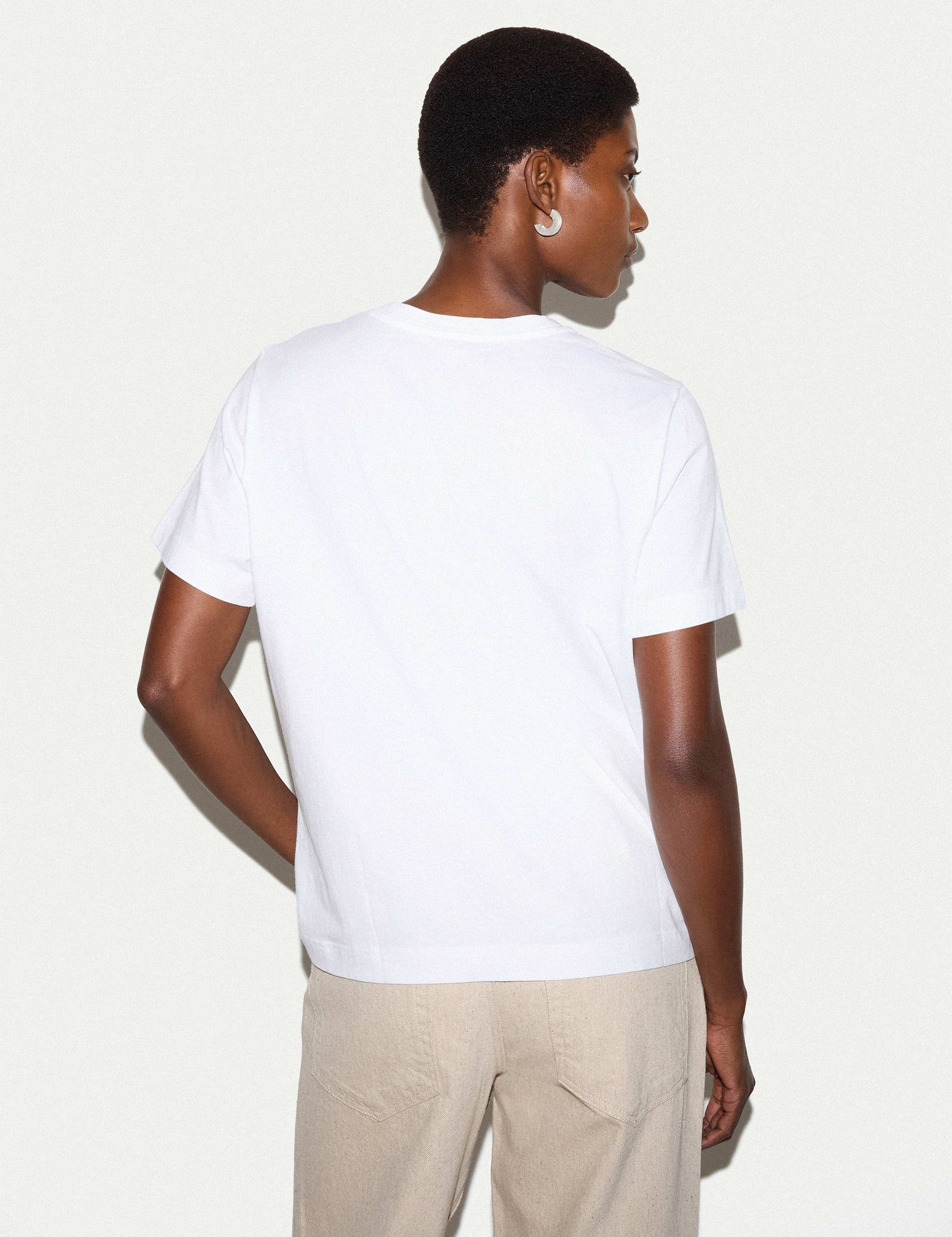 Pure Cotton Poppy Print T-Shirt 4 of 5