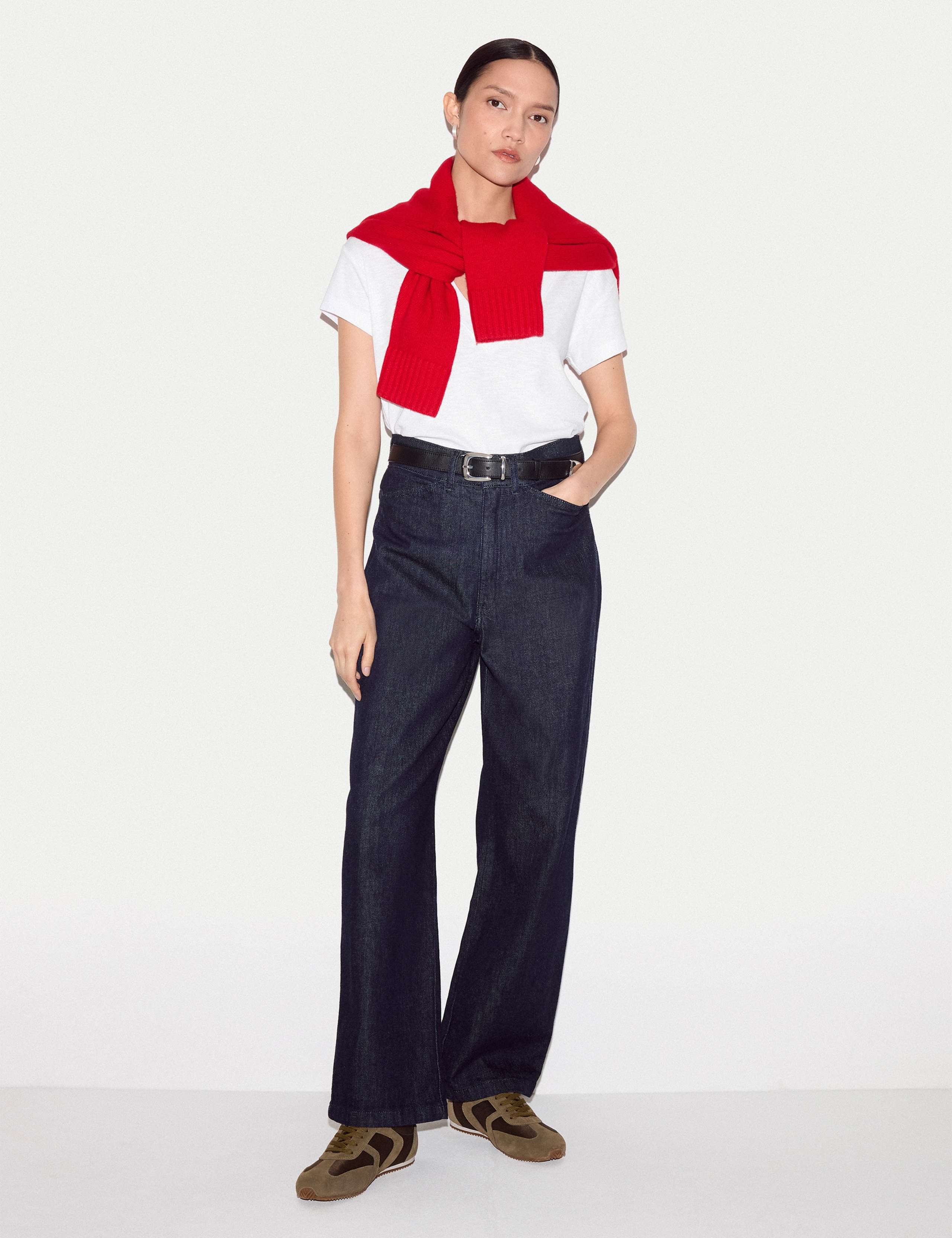 Pure Cotton V-Neck T-Shirt 4 of 6