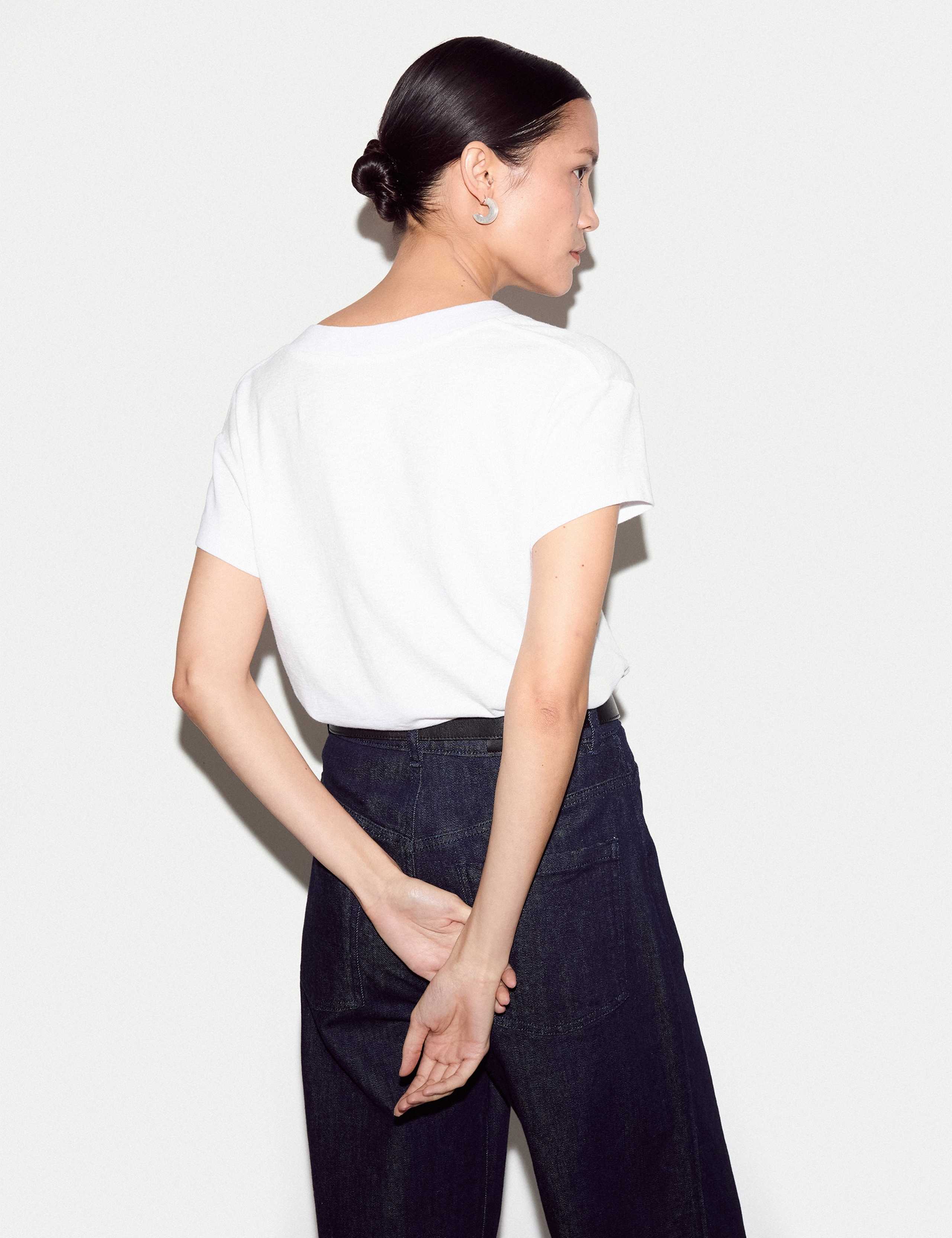 Pure Cotton V-Neck T-Shirt 5 of 6
