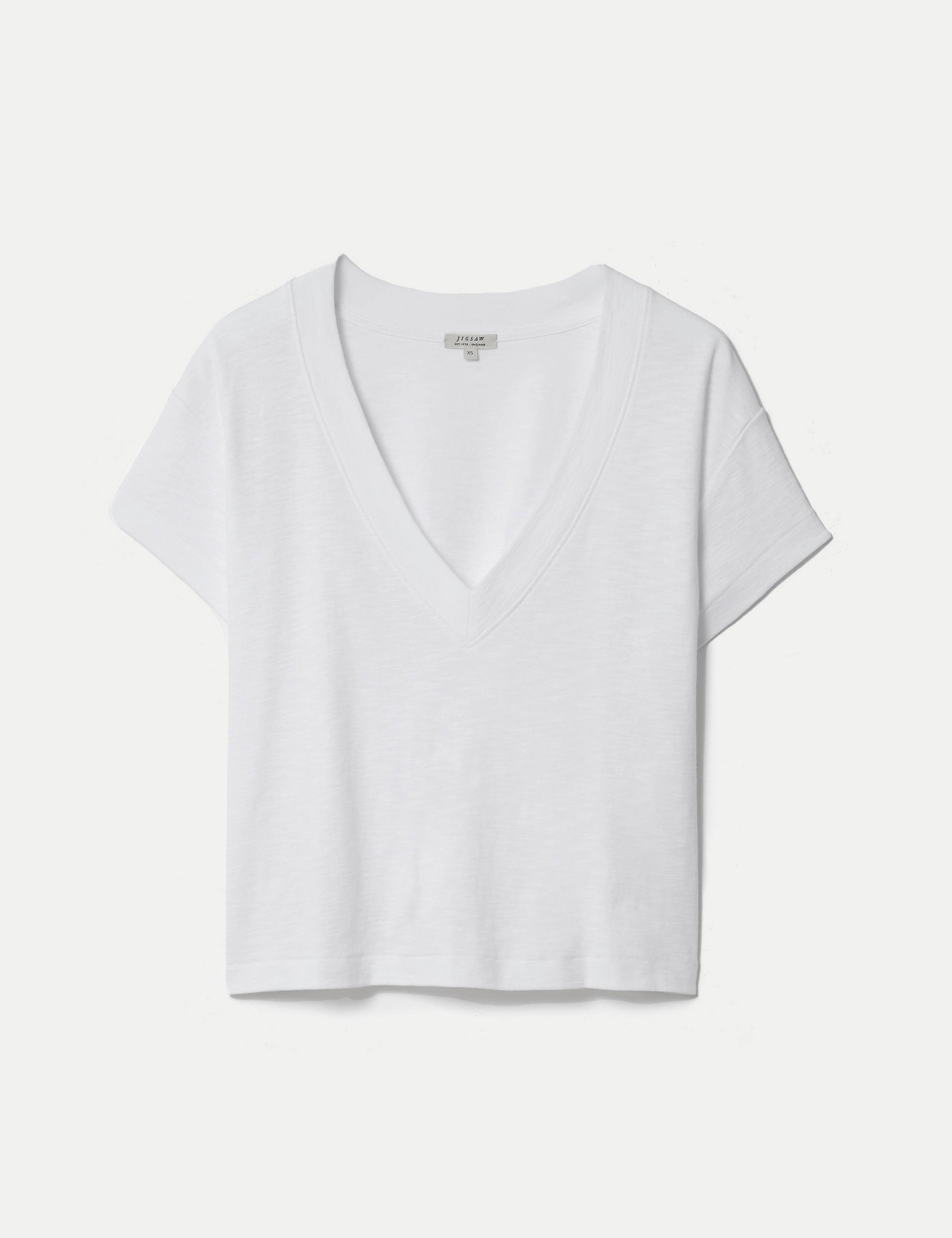 Pure Cotton V-Neck T-Shirt 2 of 6