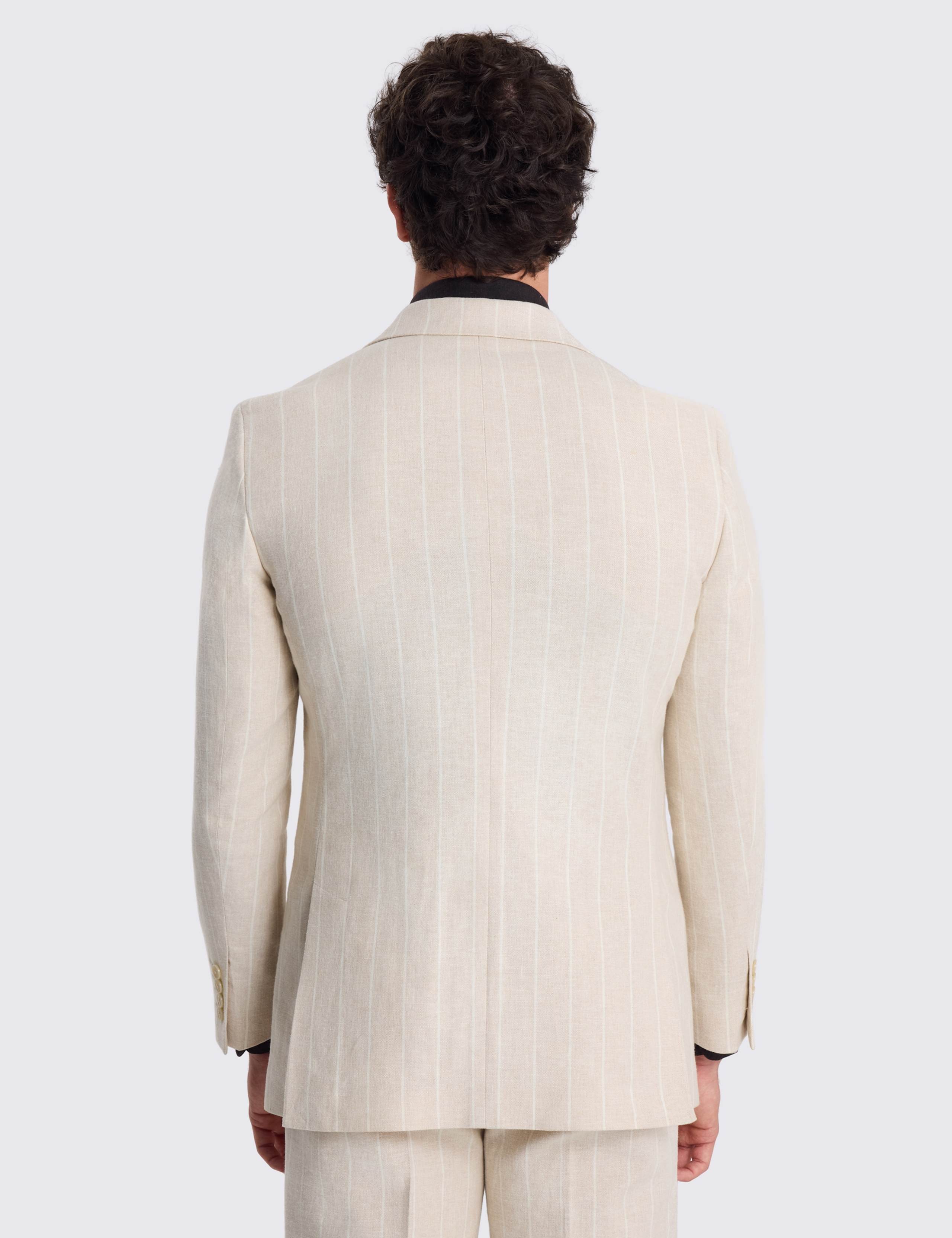 Relaxed Fit Linen Rich Striped Suit Jacket 3 of 4