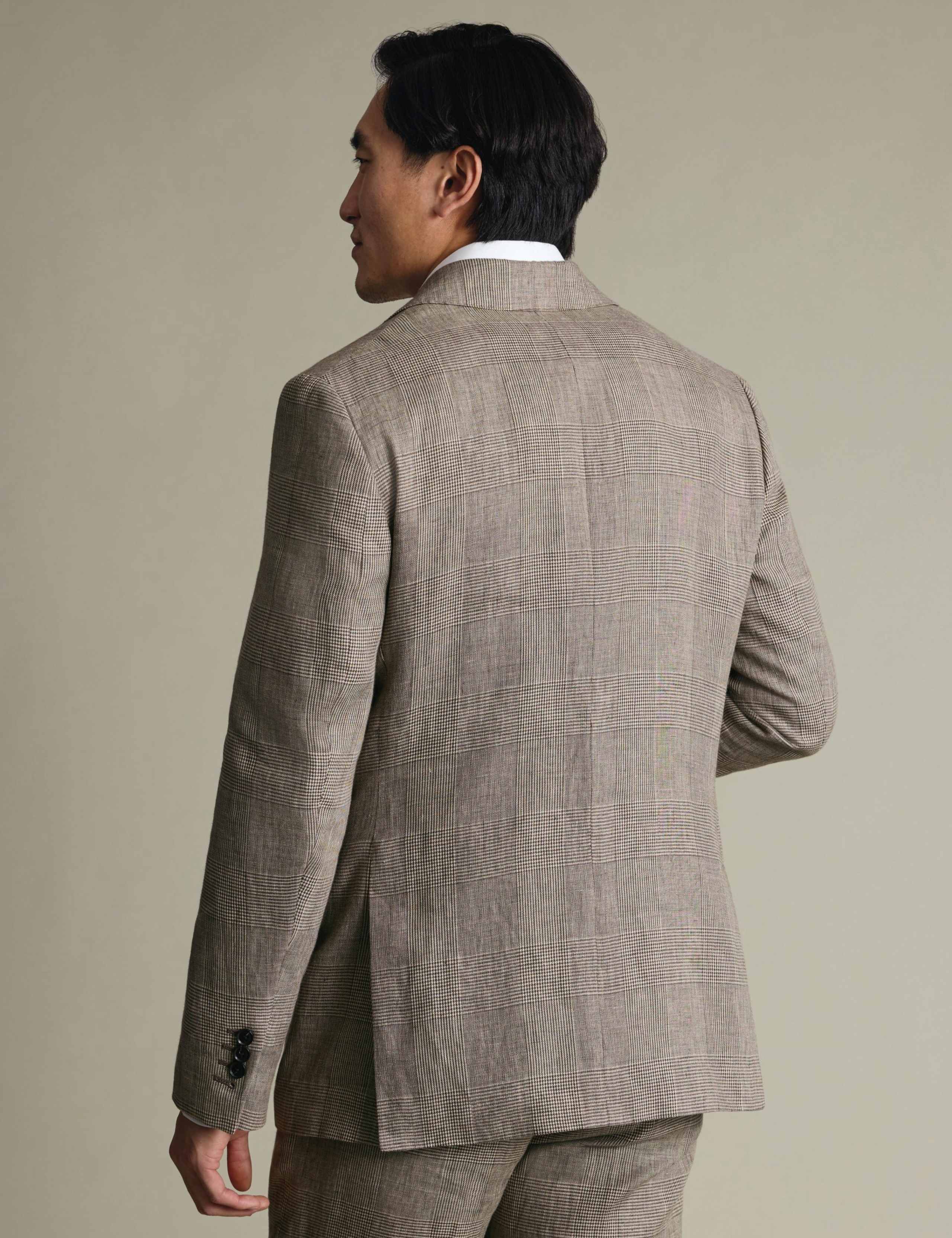 Slim Fit Pure Linen Check Suit Jacket 3 of 5