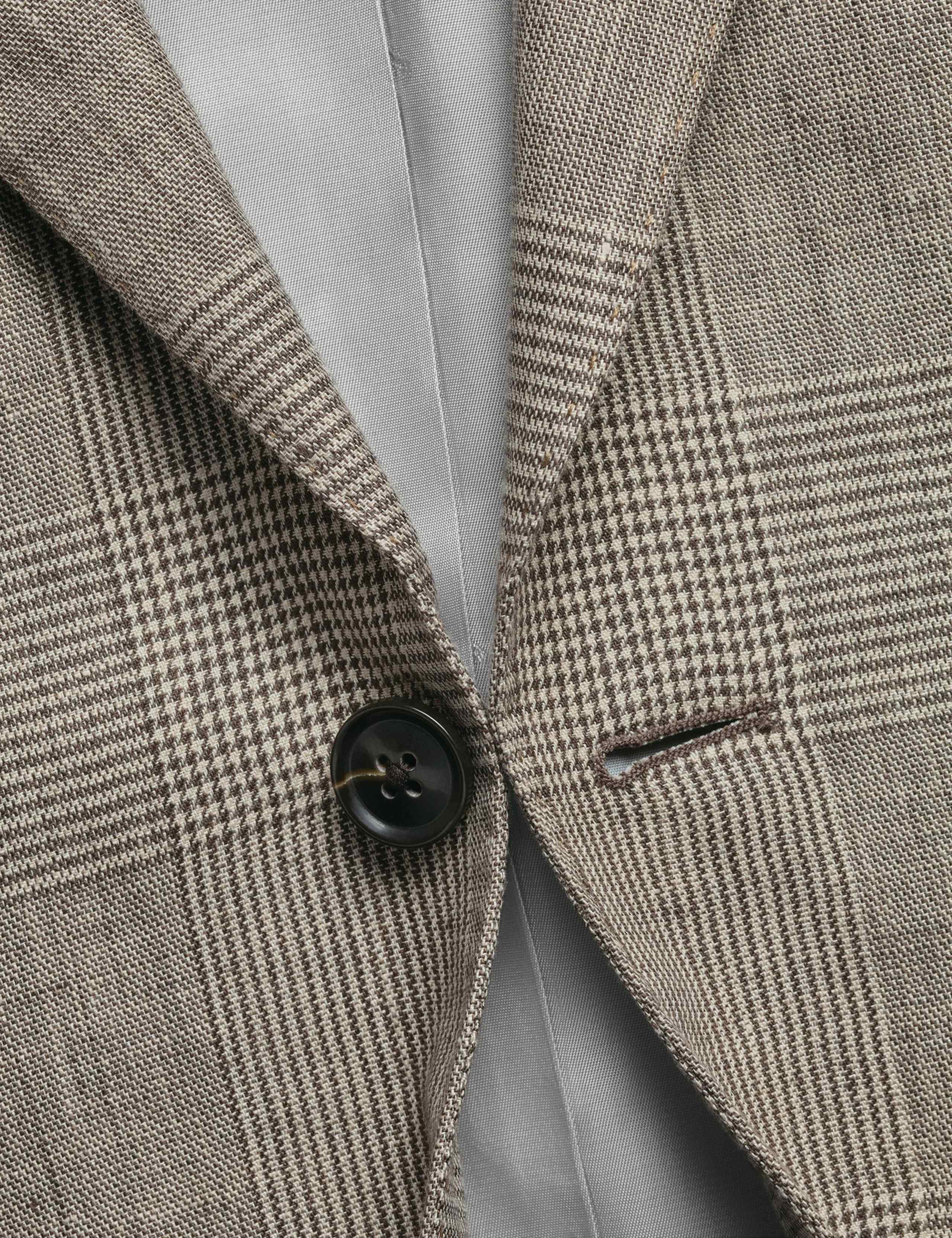 Slim Fit Pure Linen Check Suit Jacket 4 of 5