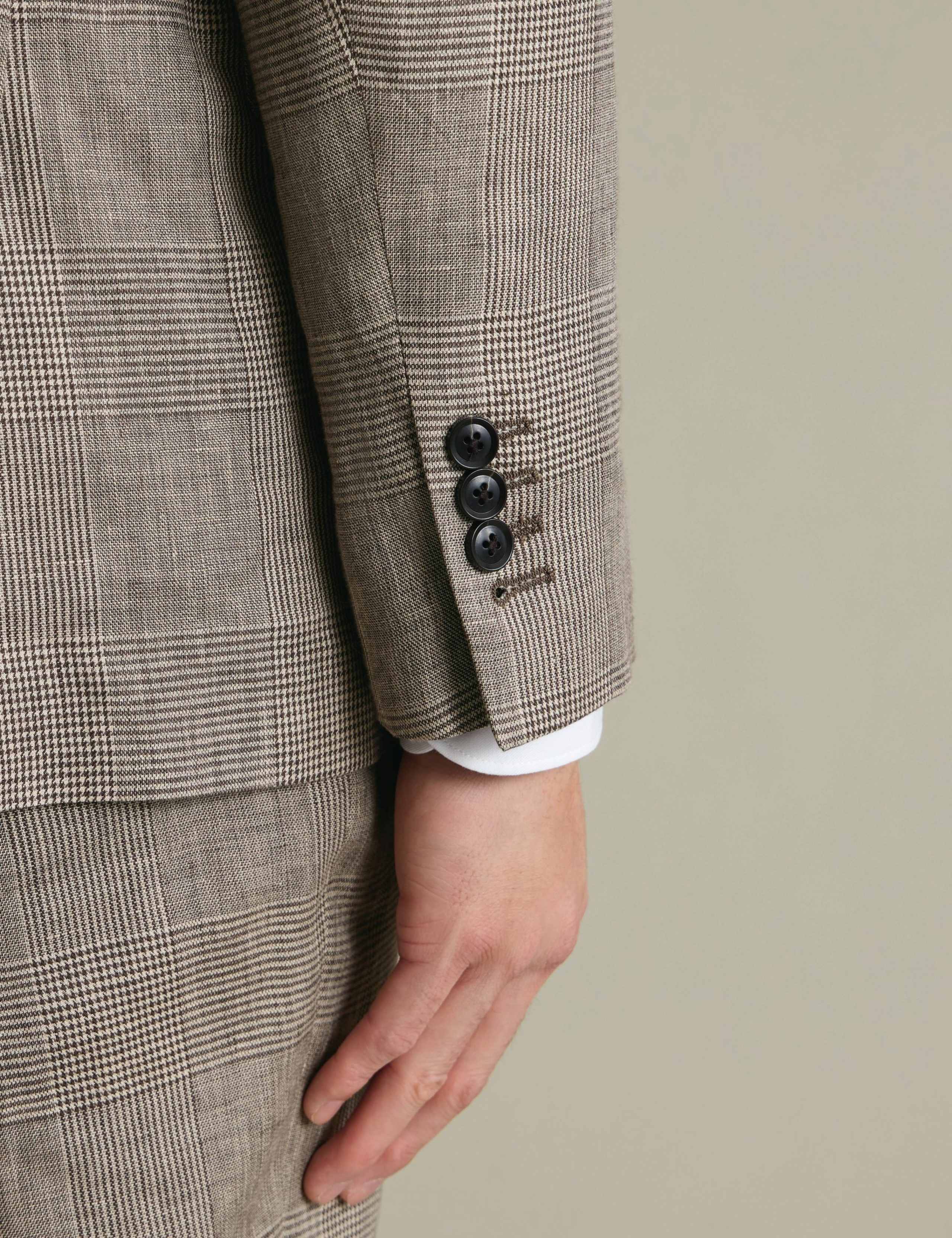 Slim Fit Pure Linen Check Suit Jacket 5 of 5