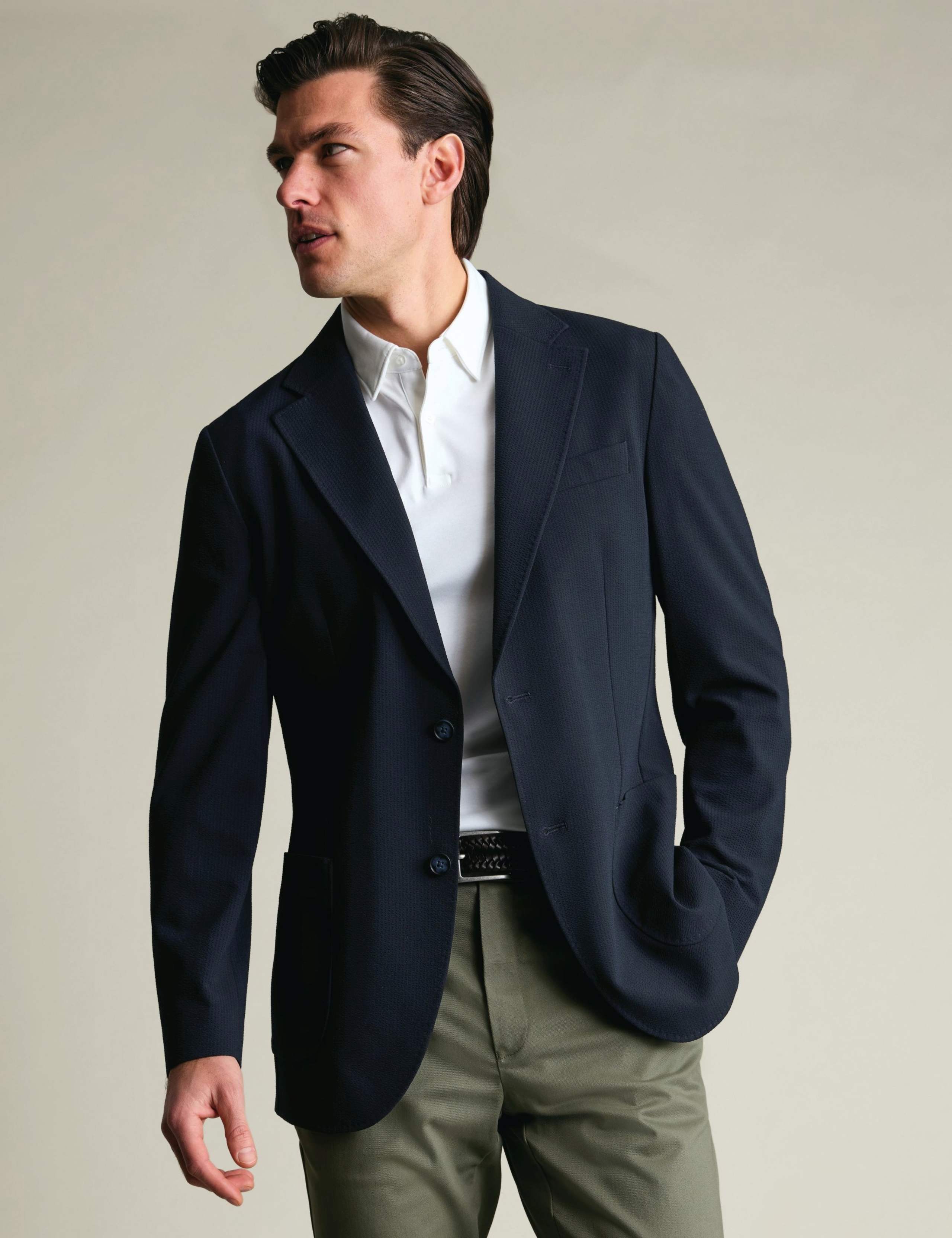 Slim Fit Seersucker Single Breasted Jacket 1 of 5