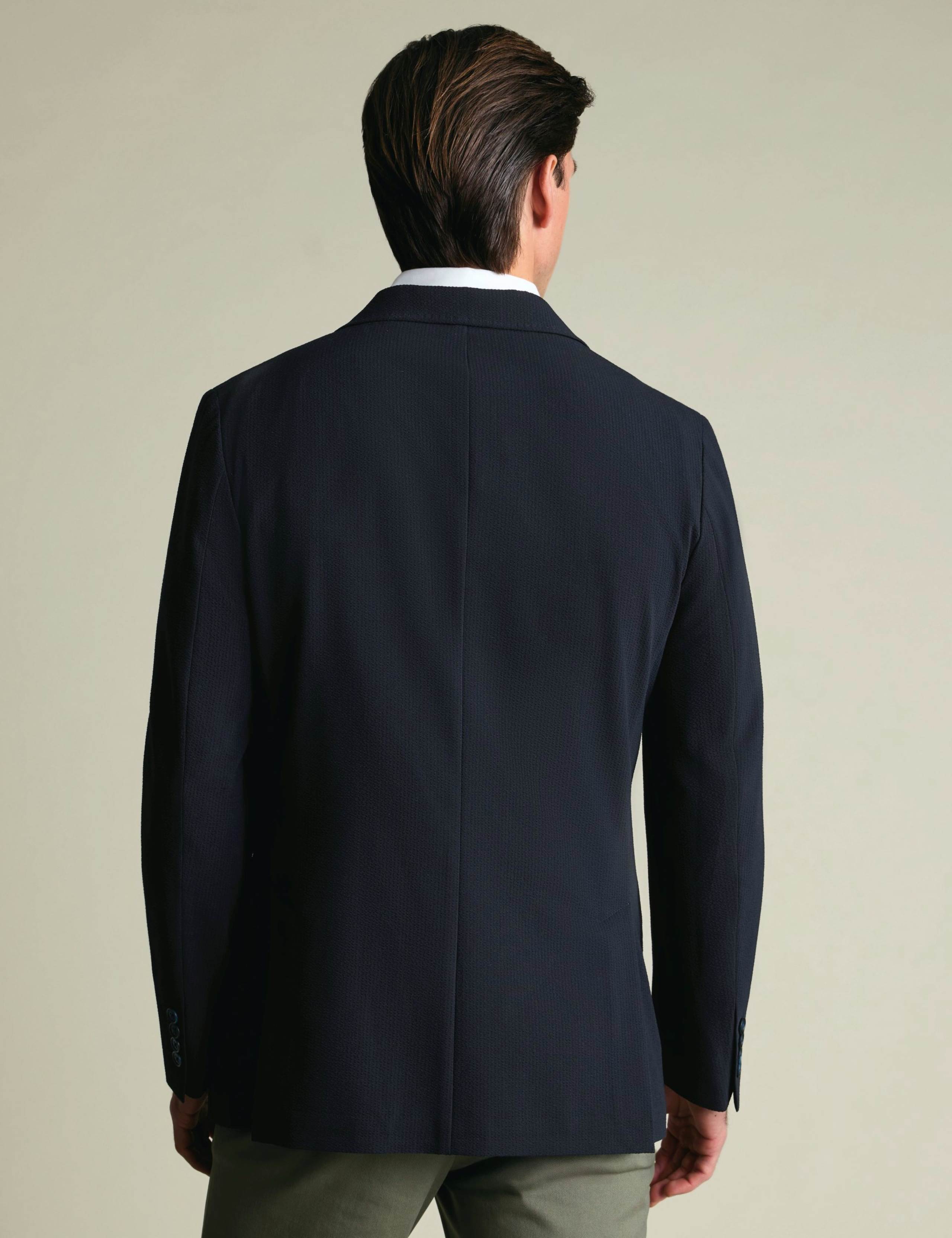 Slim Fit Seersucker Single Breasted Jacket 4 of 5