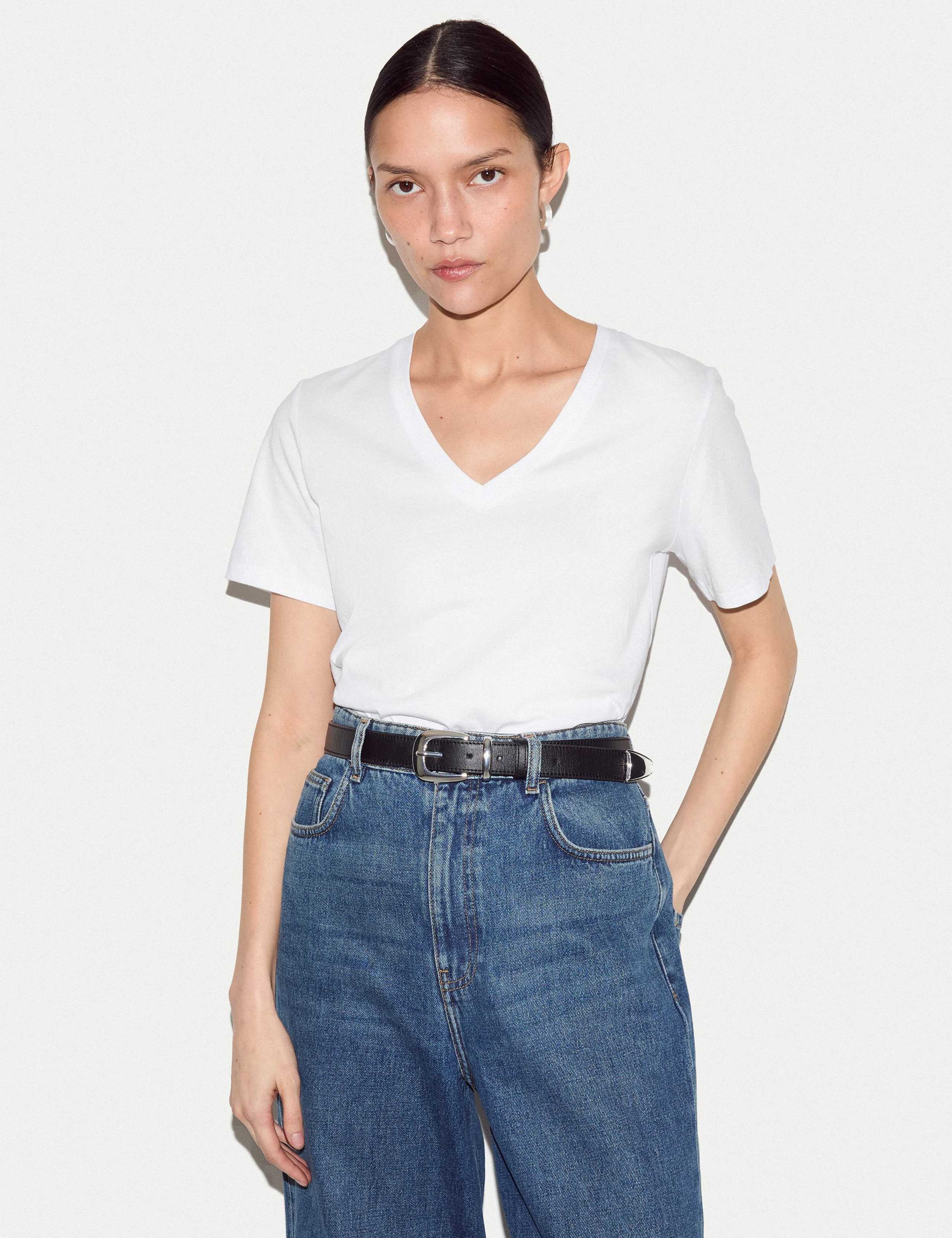 Pure Supima® Cotton V-Neck T-Shirt 1 of 5