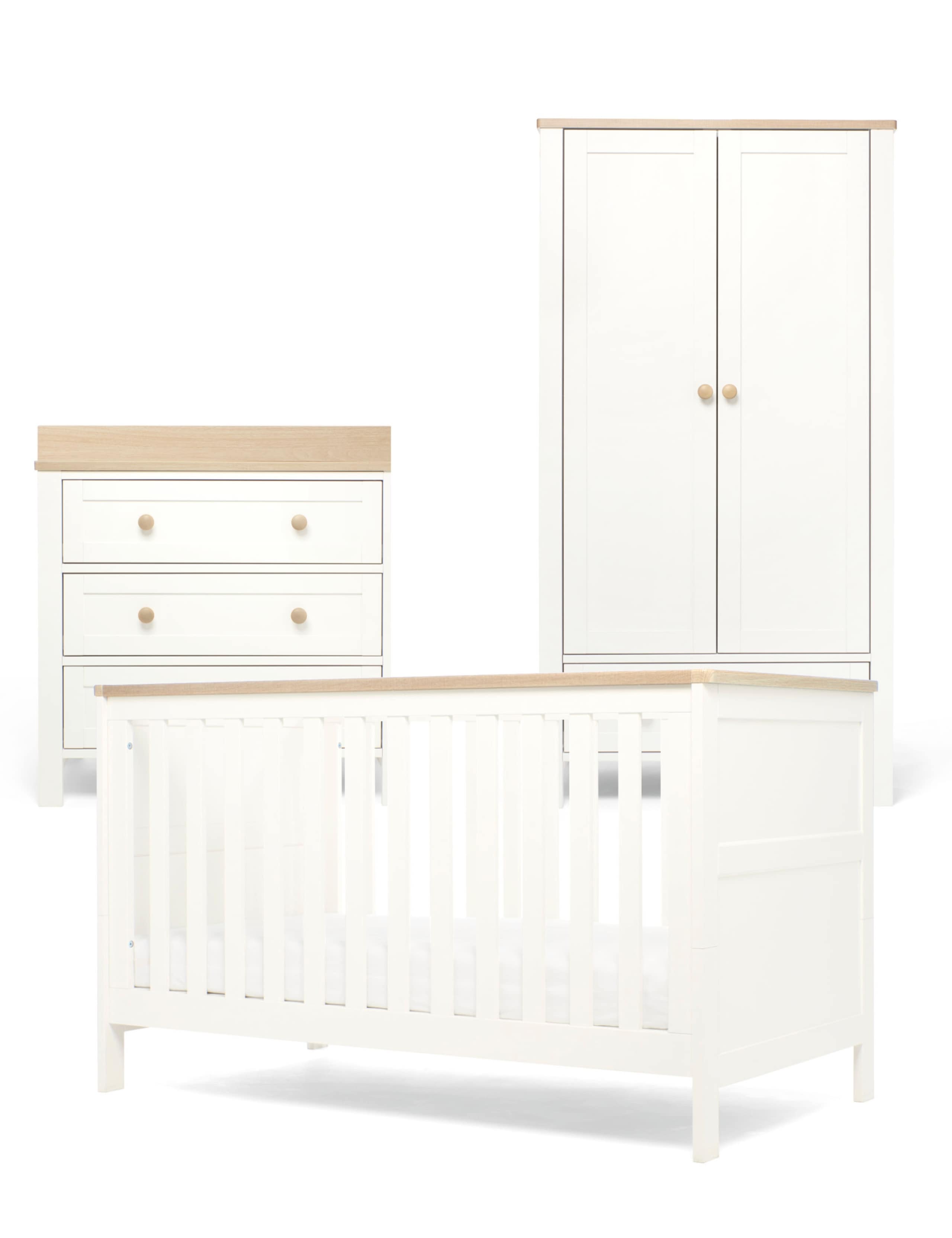 Wedmore 3 Piece Nursery Set - White Oak 1 of 3