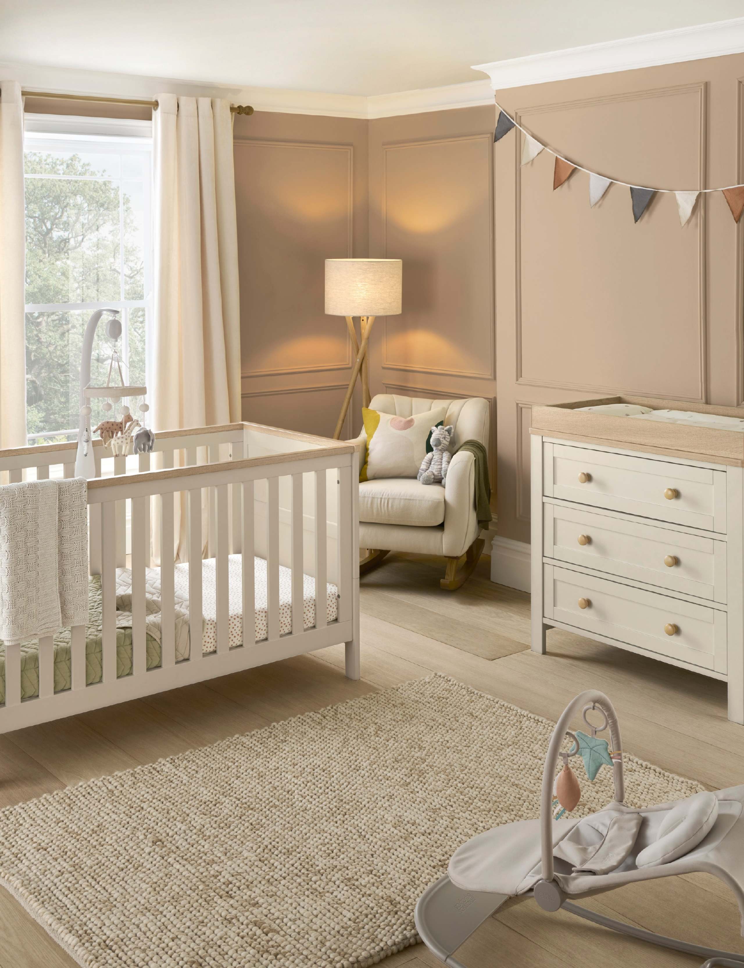 Wedmore 2 Piece Cot Bed Set - Cashmere Oak 1 of 6