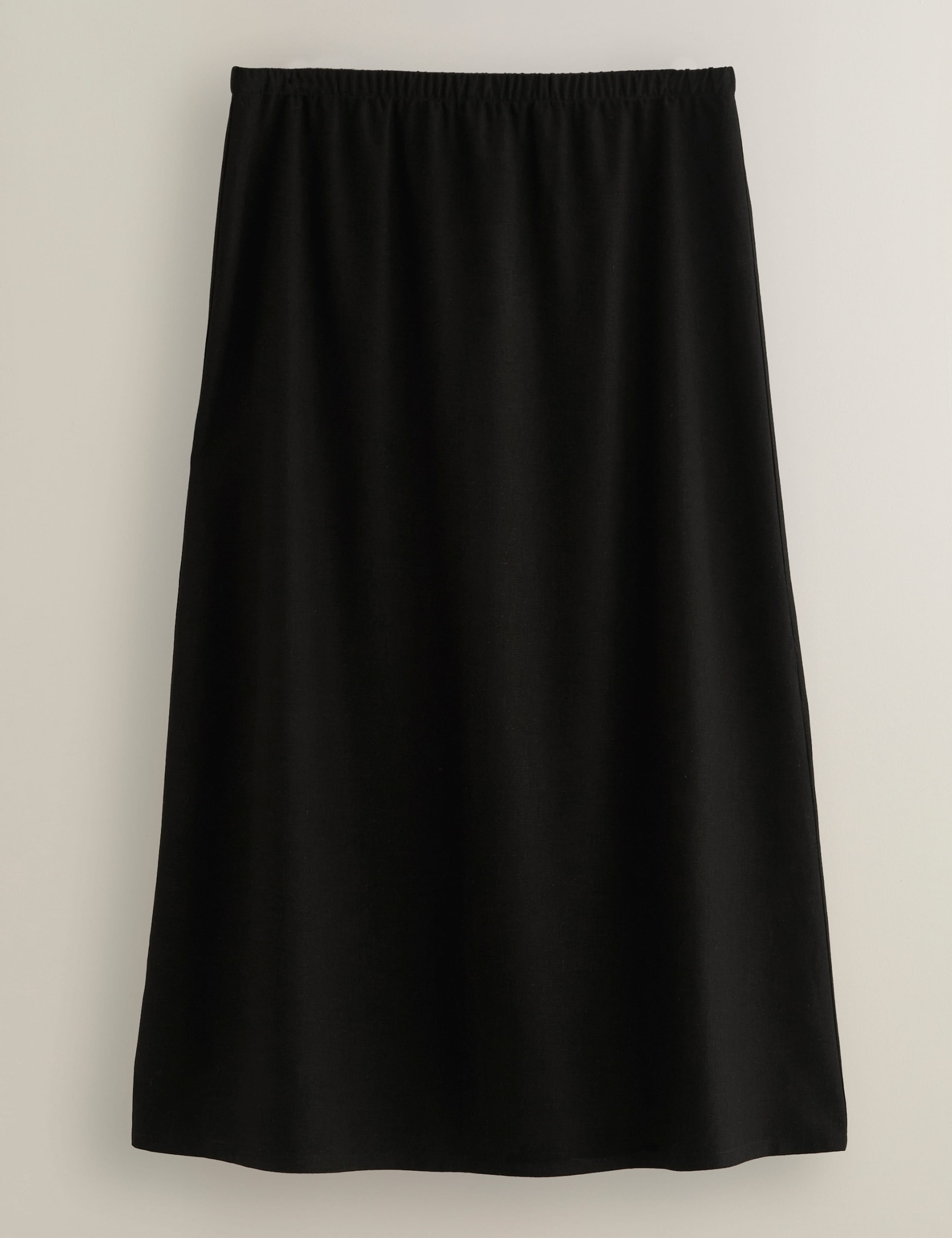 Midi A-Line Skirt with Linen 2 of 5