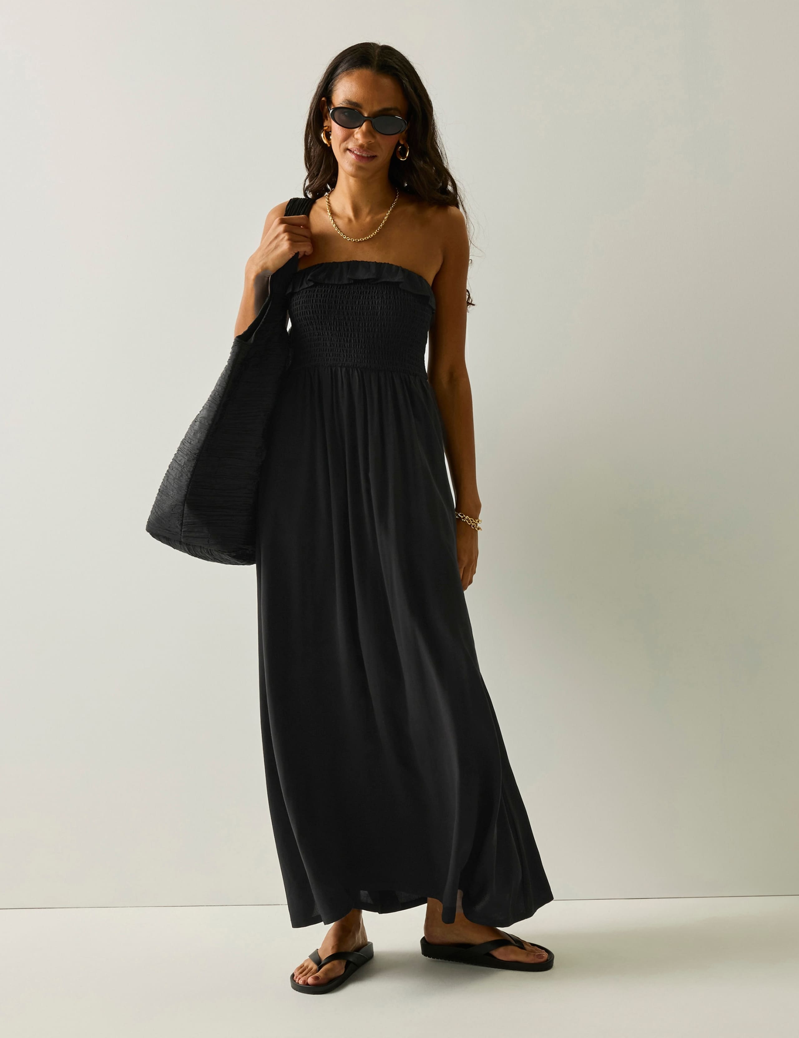 Shirred Maxi Swing Dress 3 of 5