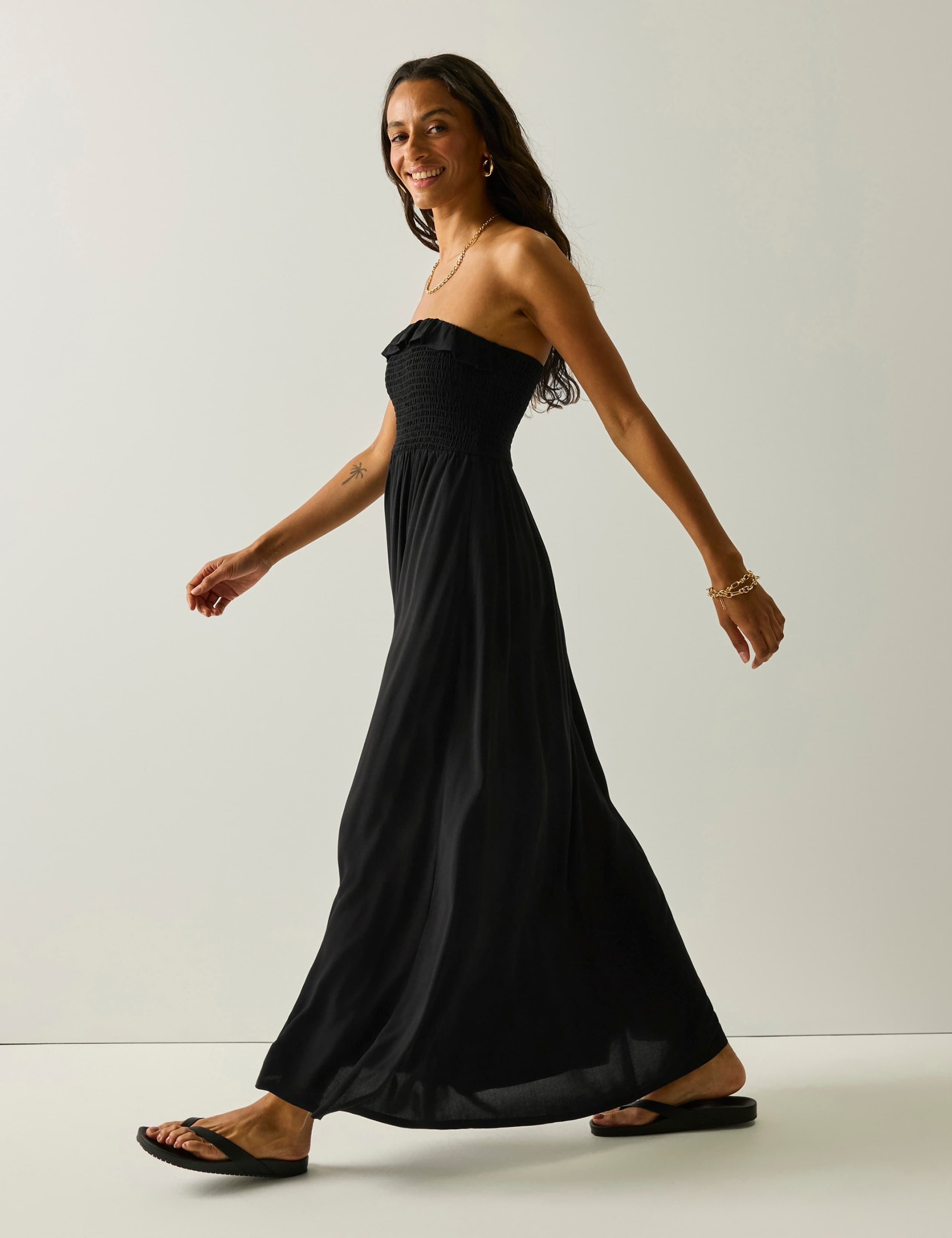 Shirred Maxi Swing Dress 4 of 5