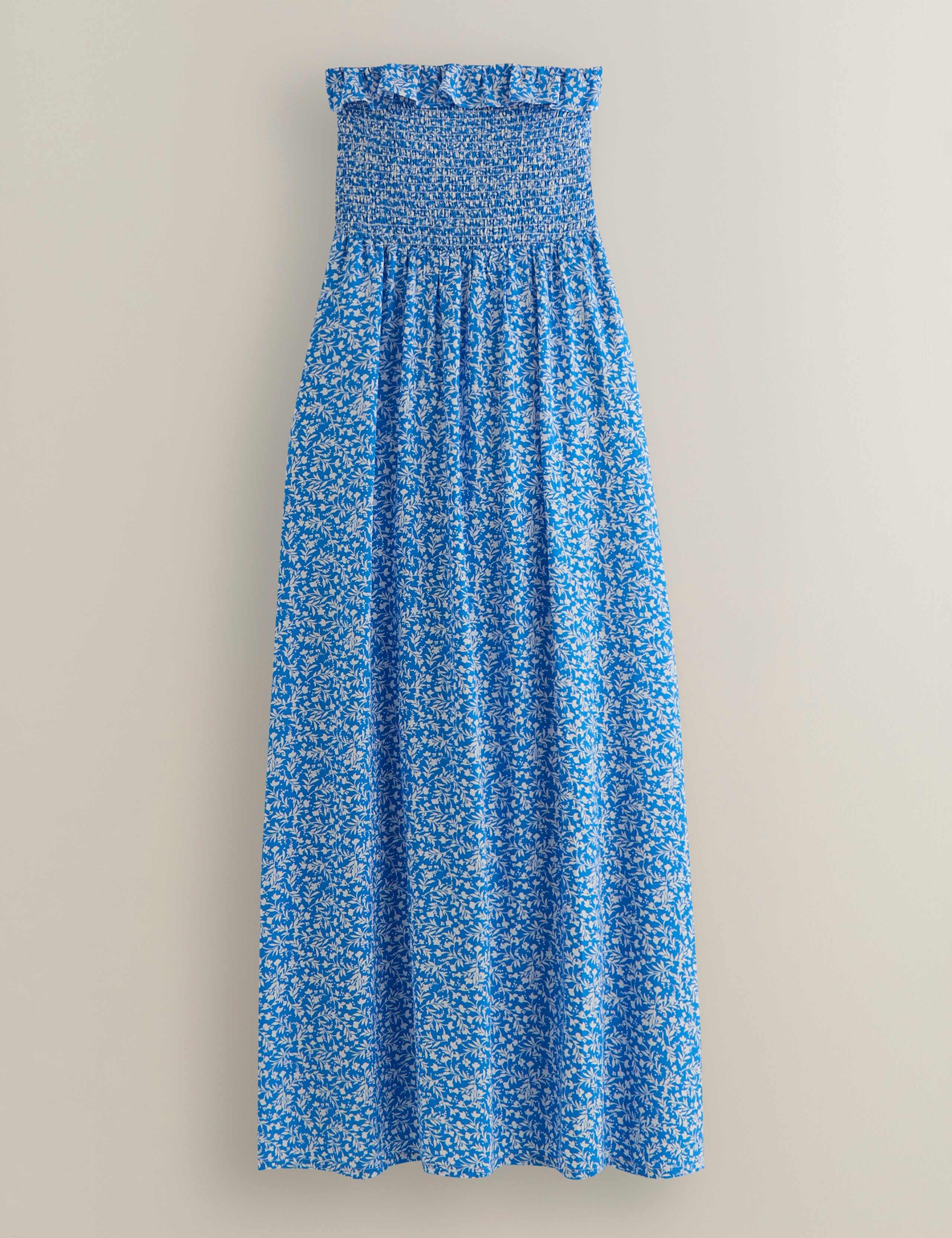 Floral Bandeau Shirred Maxi Swing Dress 2 of 6