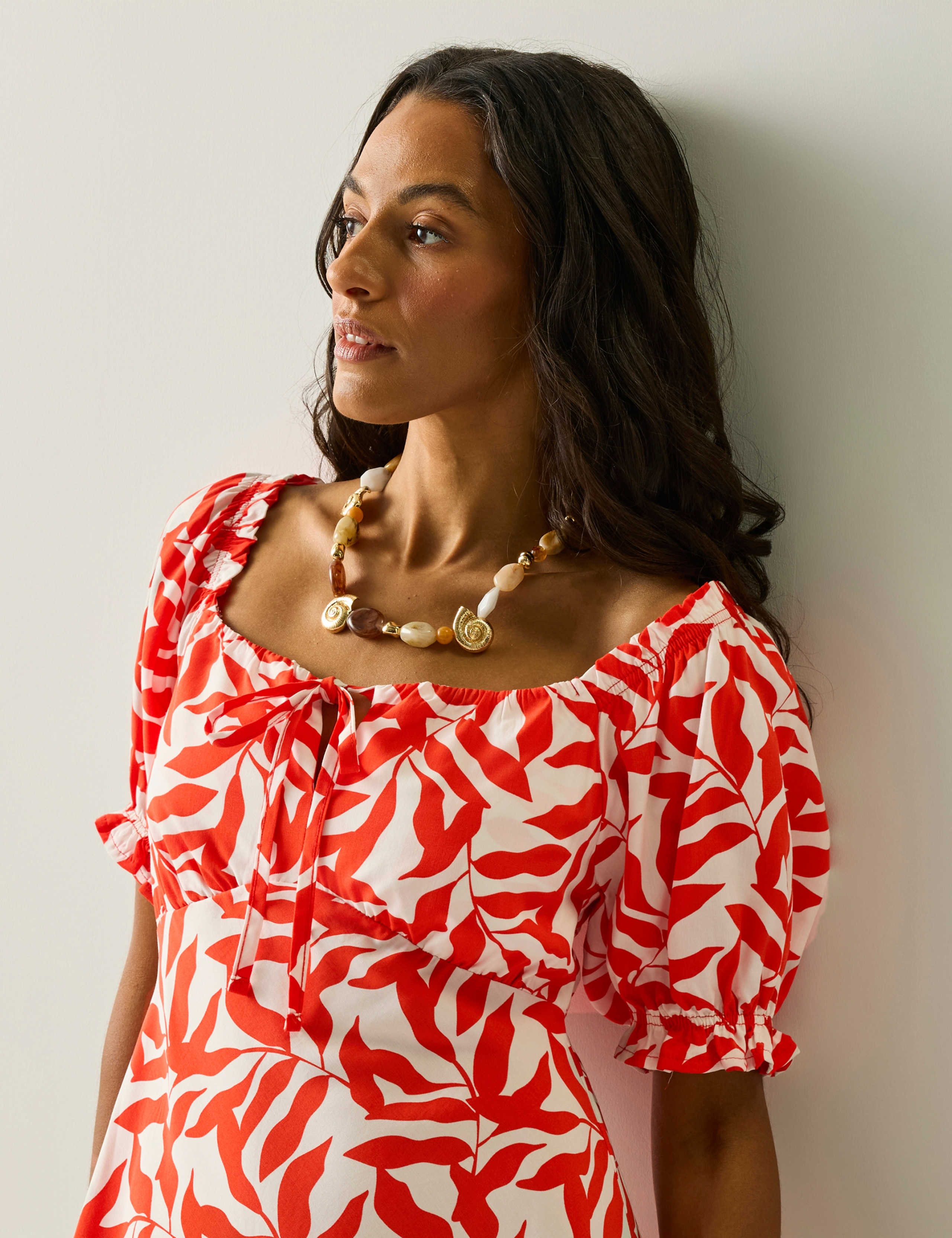 Printed Square Neck Midi Skater Dress 5 of 6
