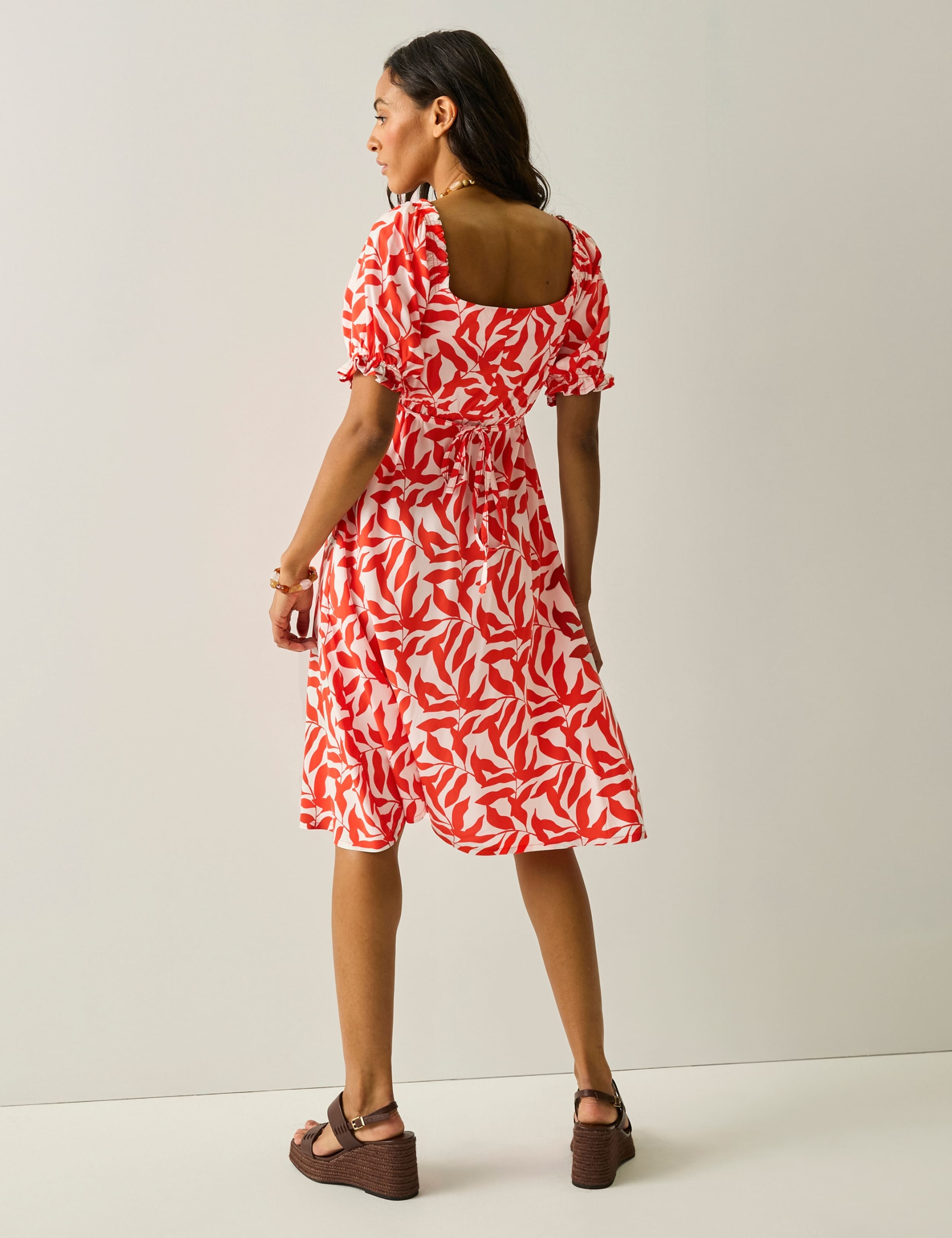 Printed Square Neck Midi Skater Dress 6 of 6