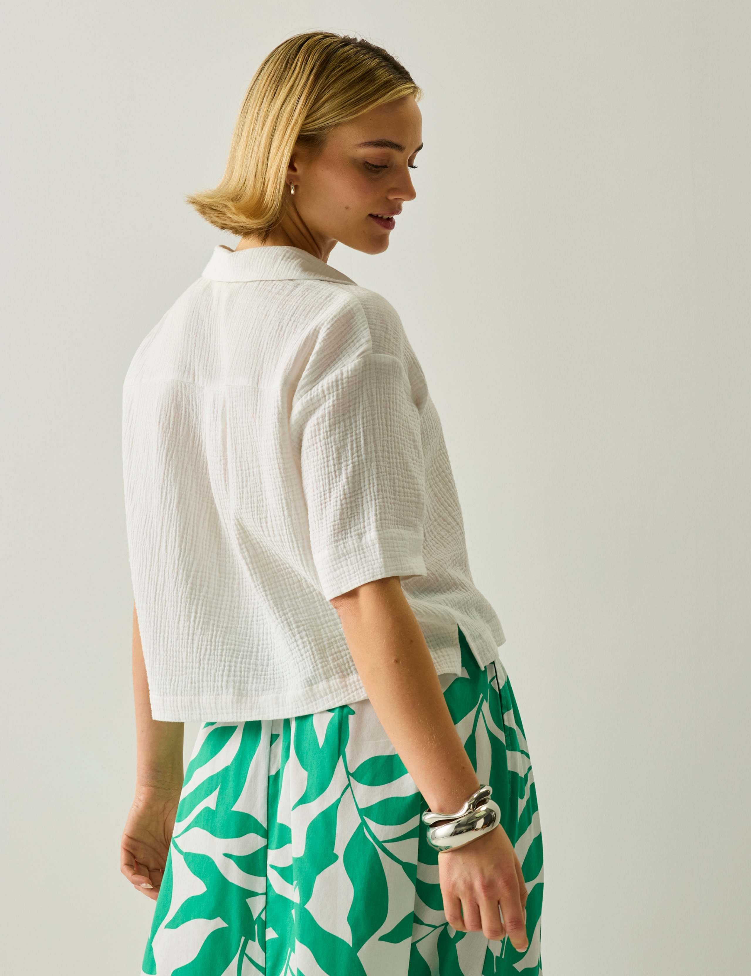 Pure Cotton Textured Relaxed Shirt 5 of 5
