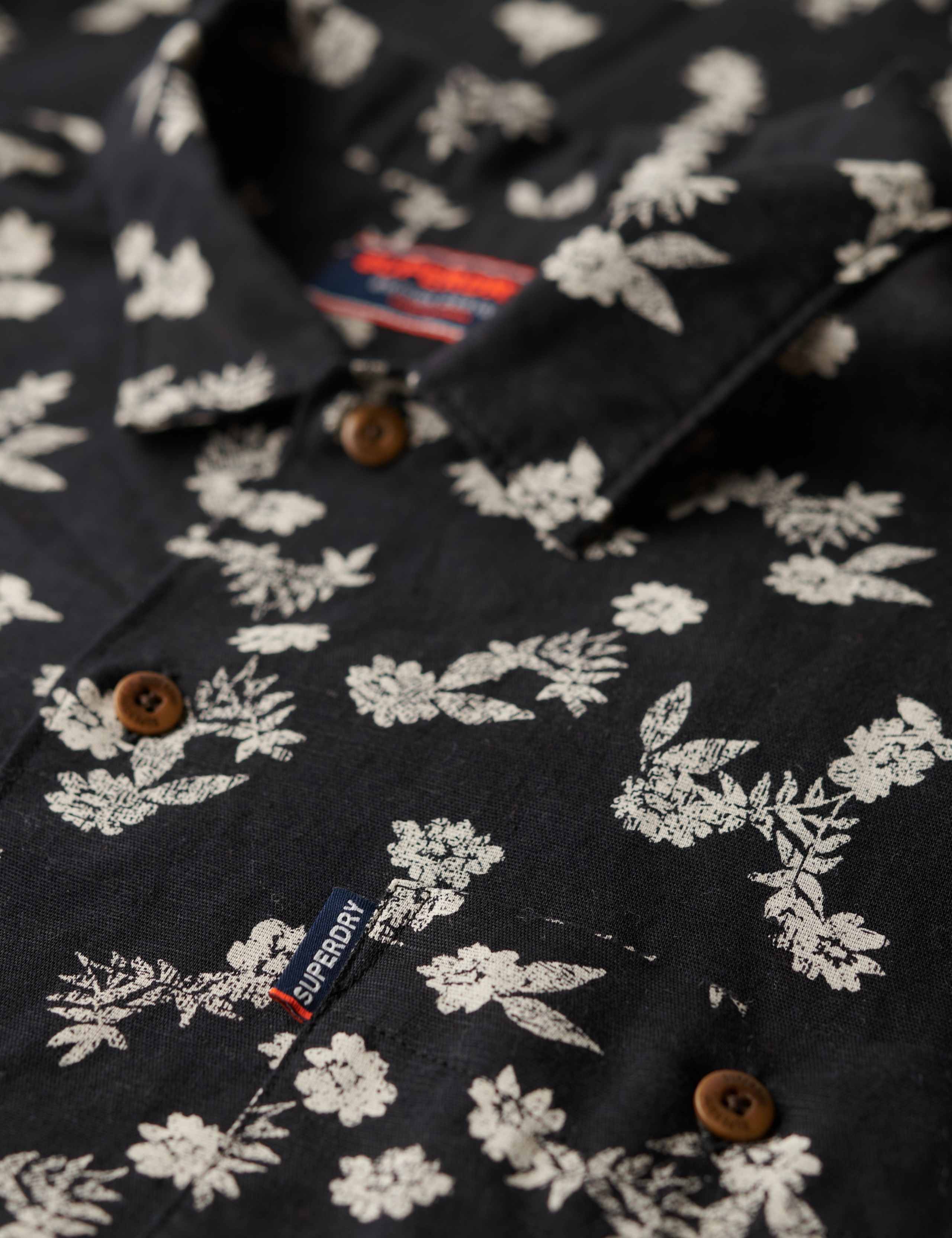 Cotton Linen Blend Floral Beach Shirt 6 of 6