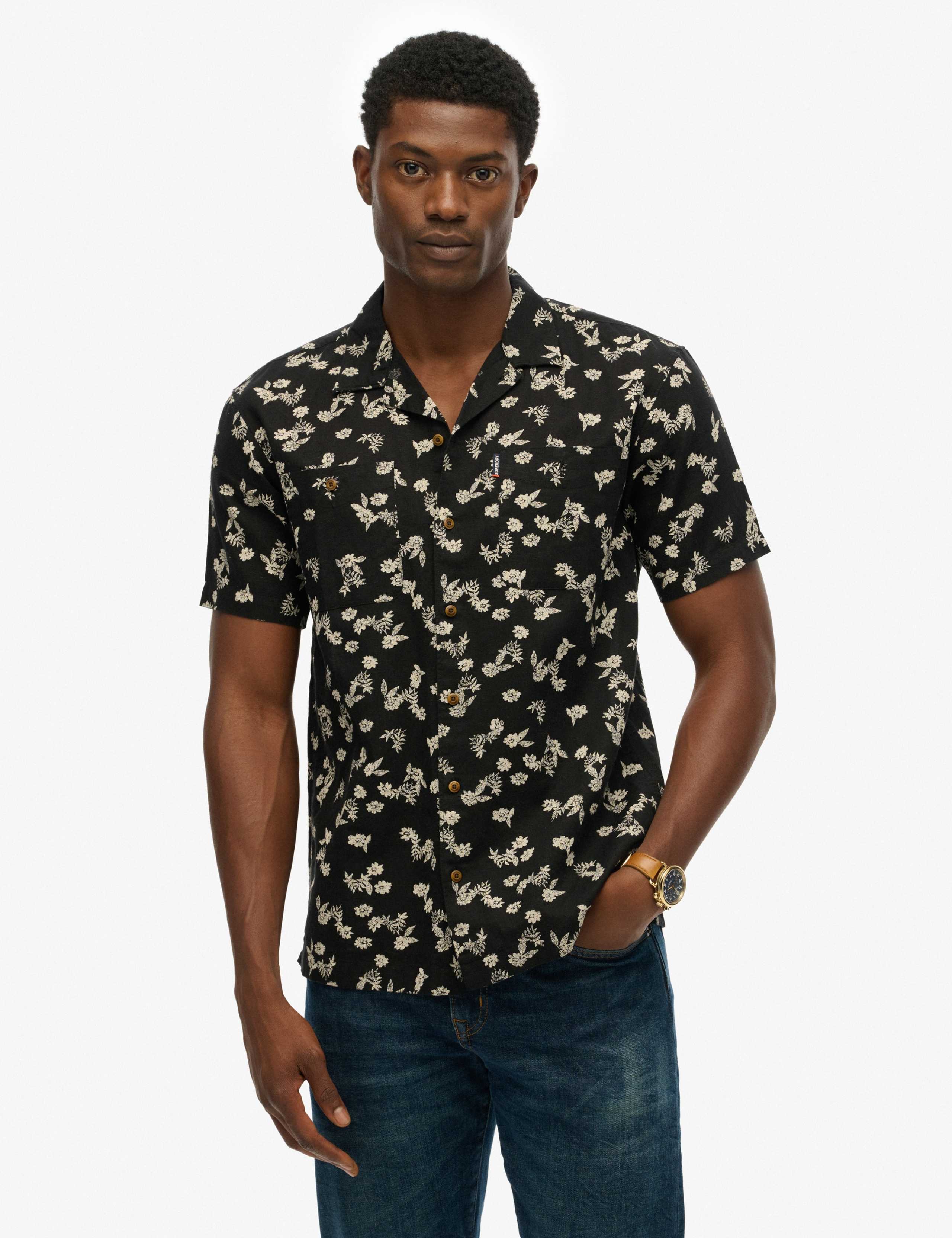 Cotton Linen Blend Floral Beach Shirt 7 of 8