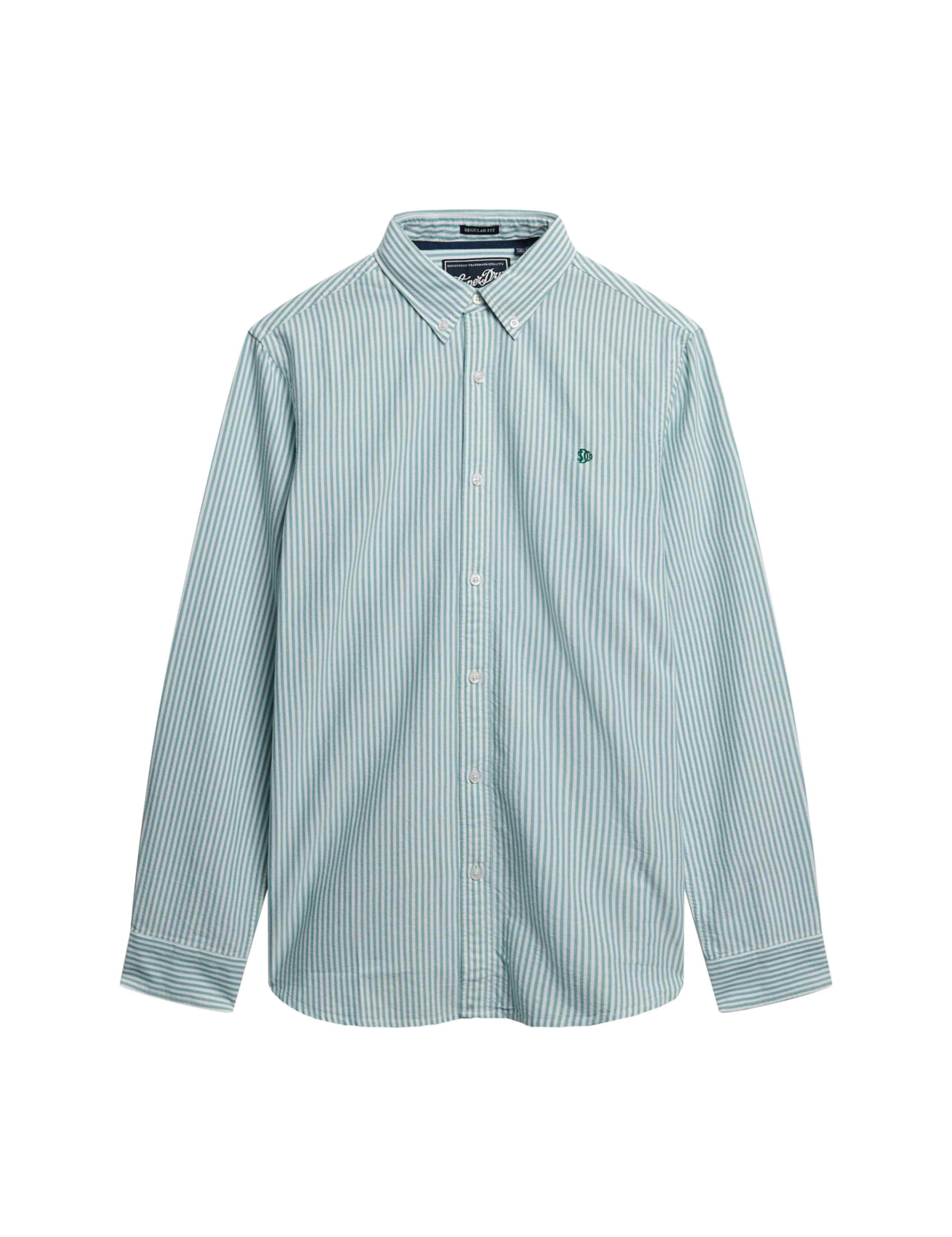 Pure Cotton Striped Oxford Shirt 2 of 6