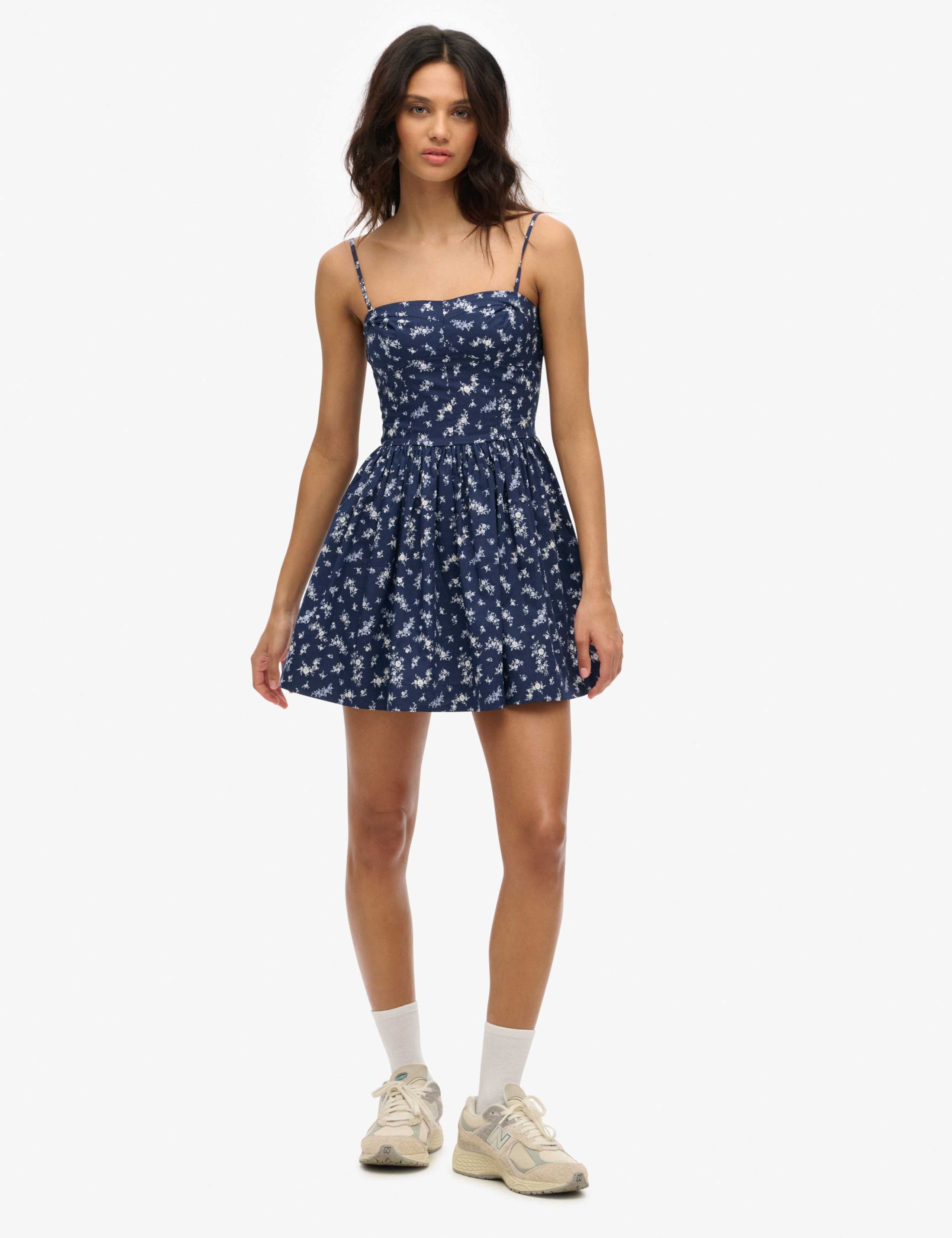 Cotton Rich Strappy Corset Mini Cami Dress 4 of 7