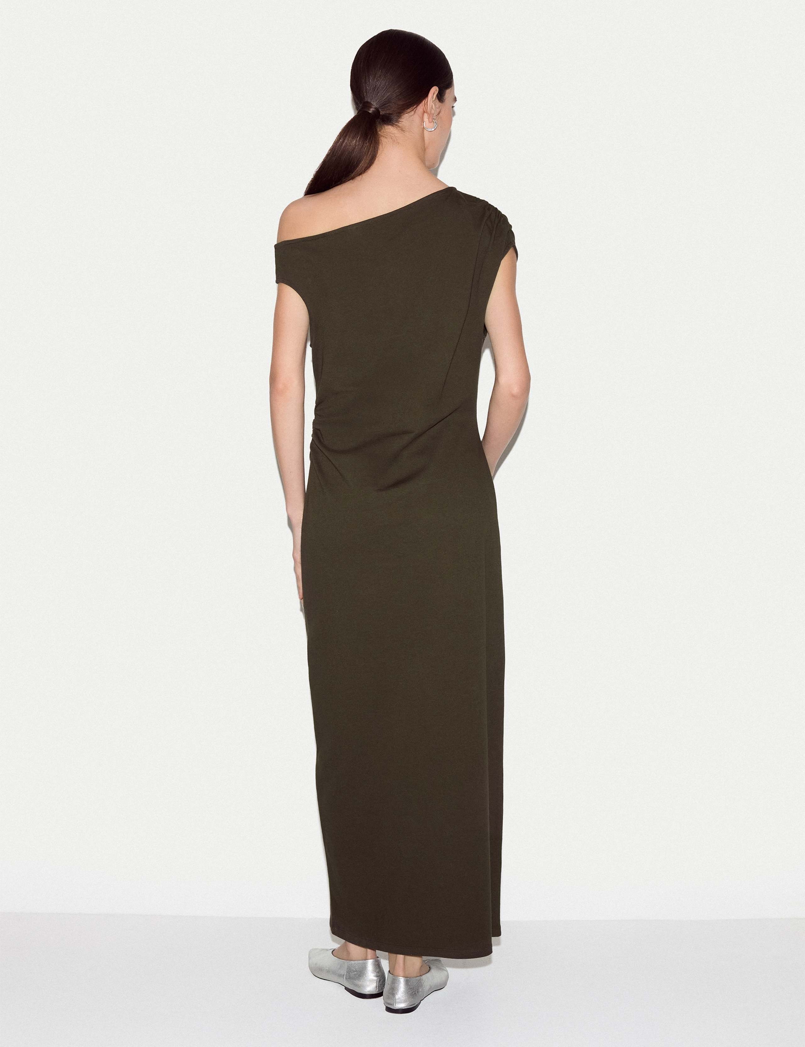 Pure Cotton Asymmetric Neck Midaxi Column Dress 5 of 5